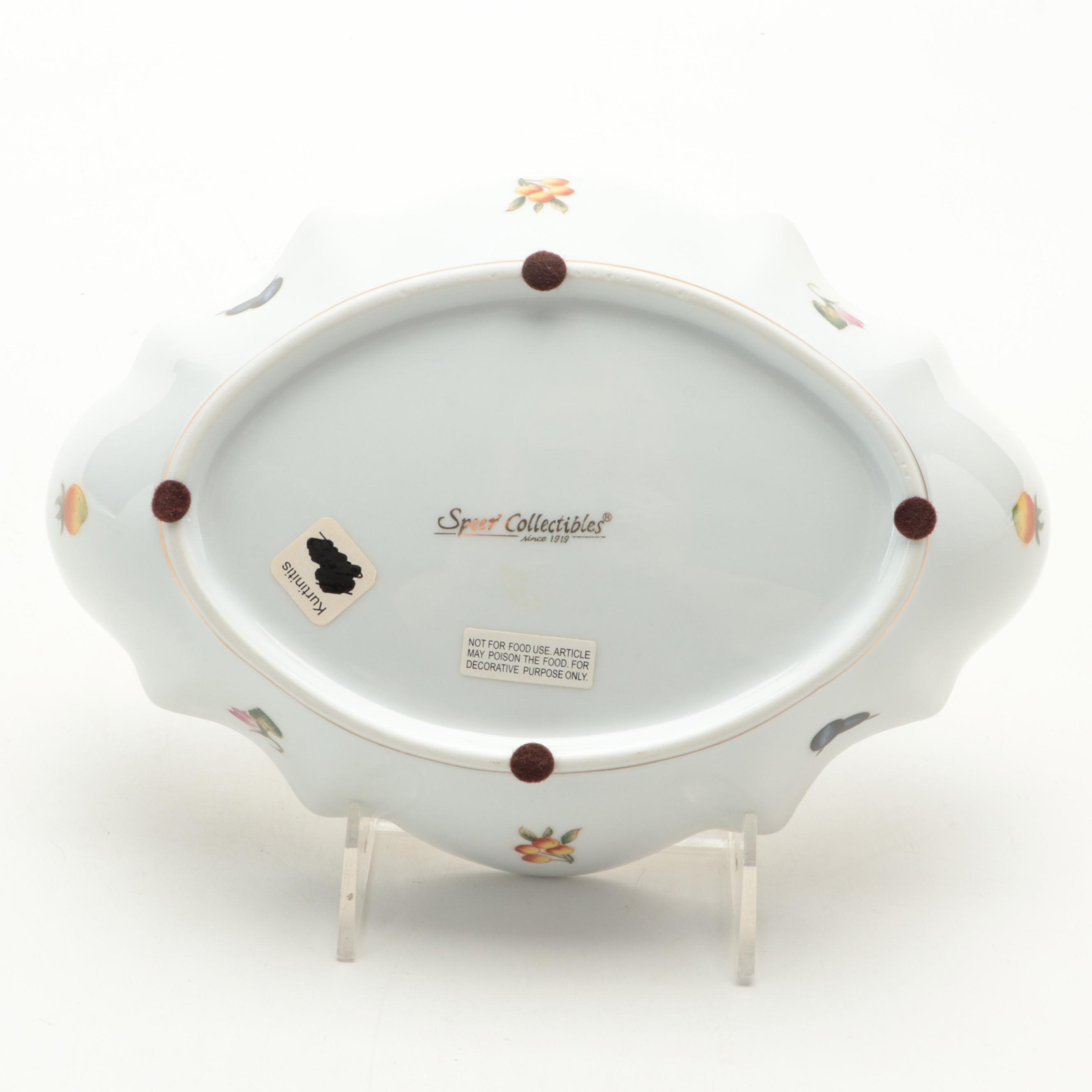 Speer Collectibles and Other Bone China Fruit Theme Decorator Plates, Bowl