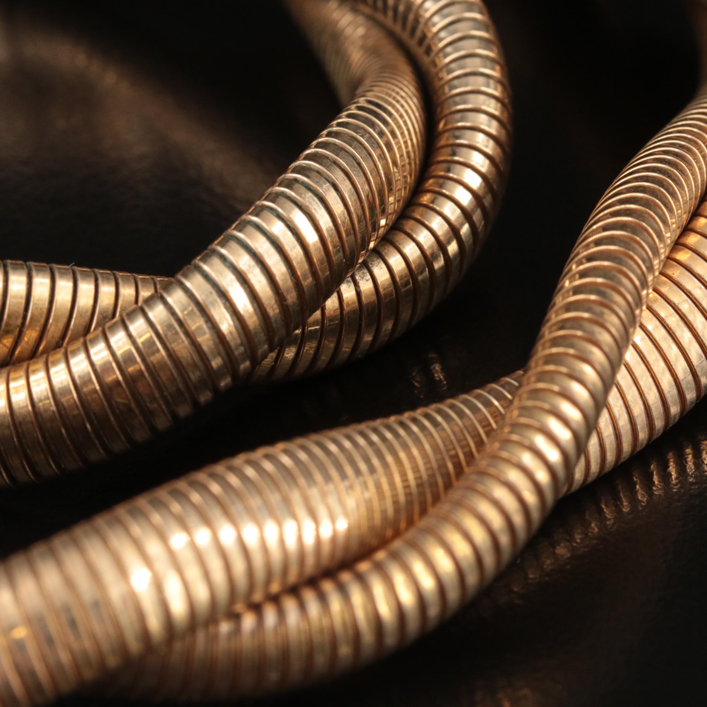 Retro Plainville Stock Co. Tubogas Coil Necklace and Bracelet Set