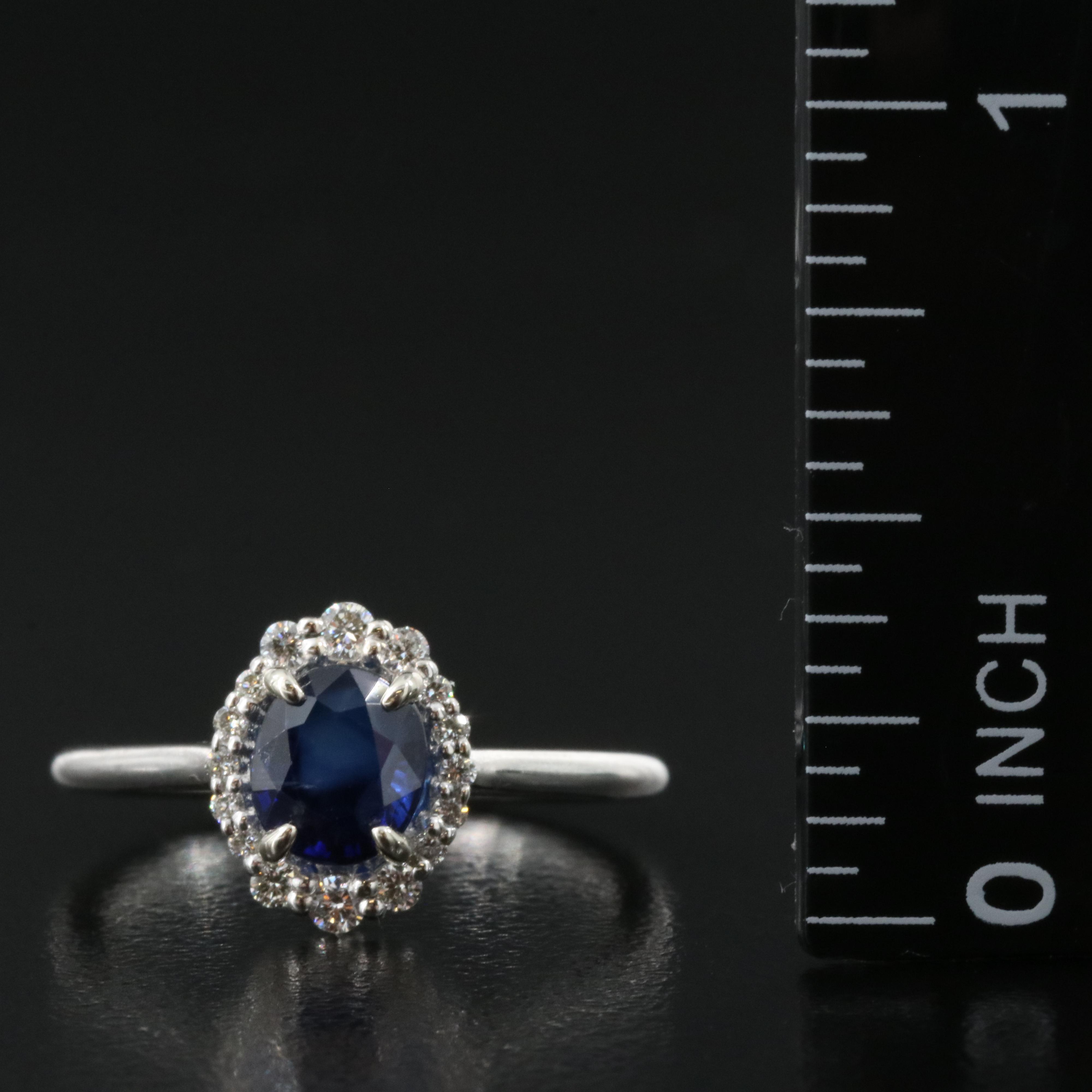 14K 1.34 CT Sapphire and Diamond Ring