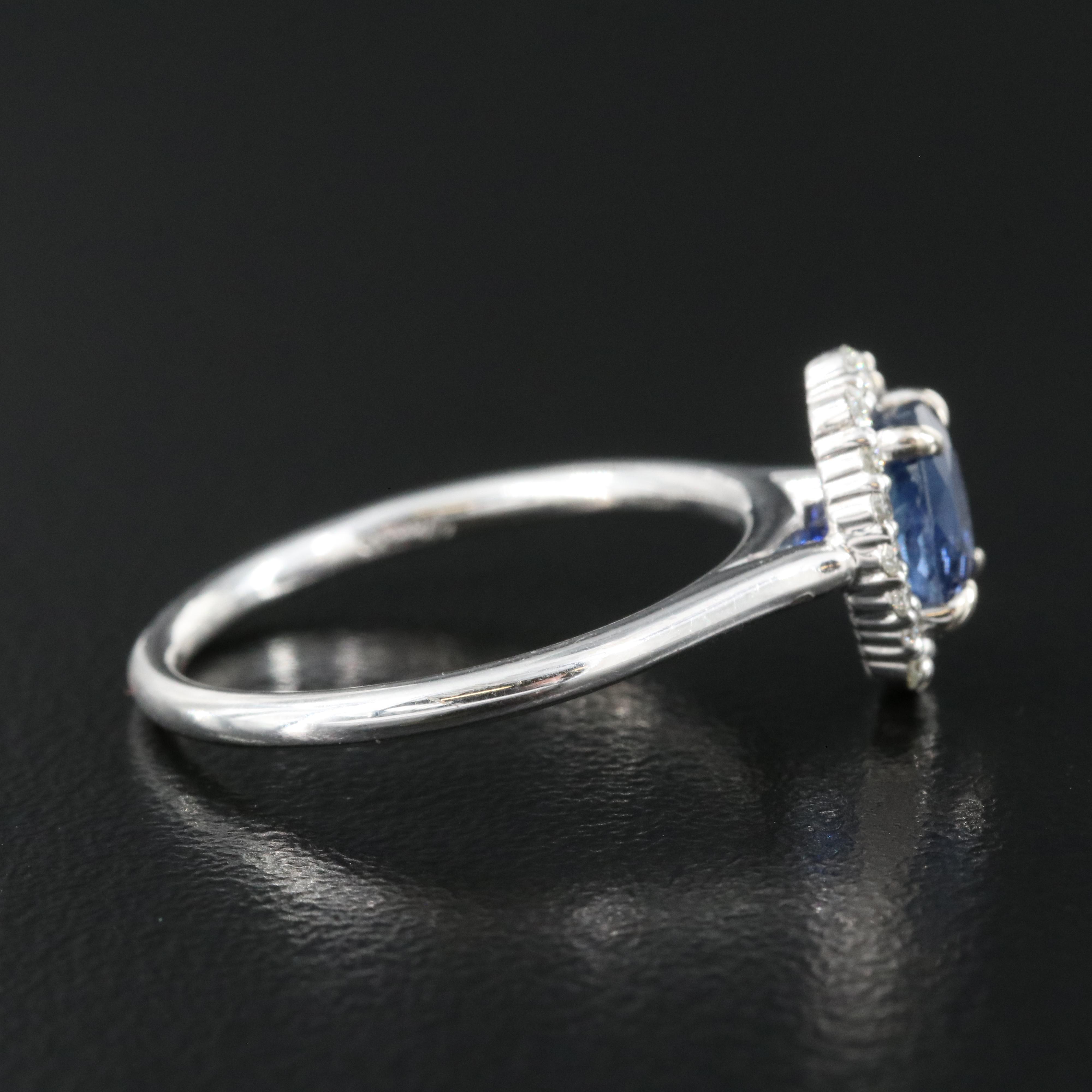 14K 1.34 CT Sapphire and Diamond Ring