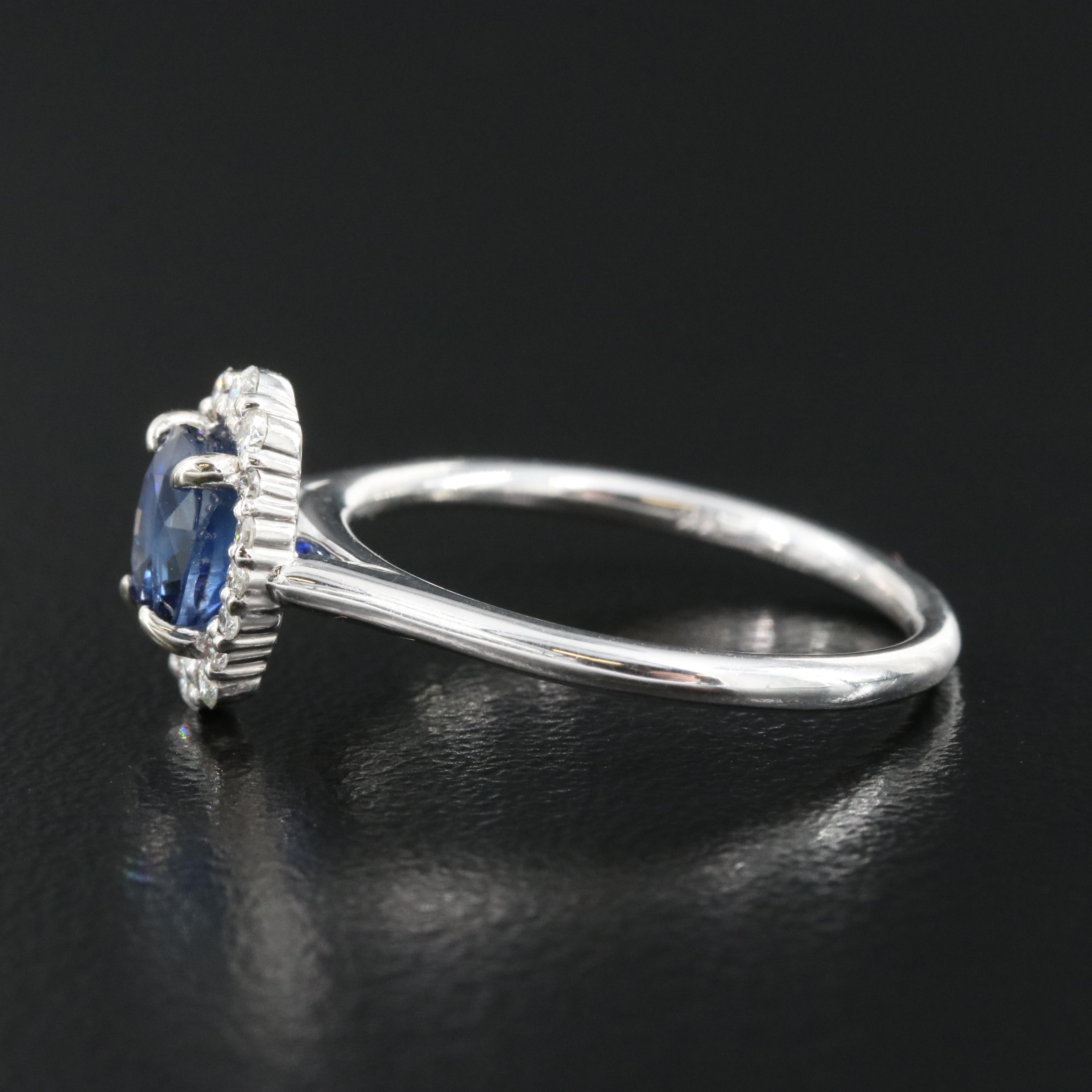 14K 1.34 CT Sapphire and Diamond Ring