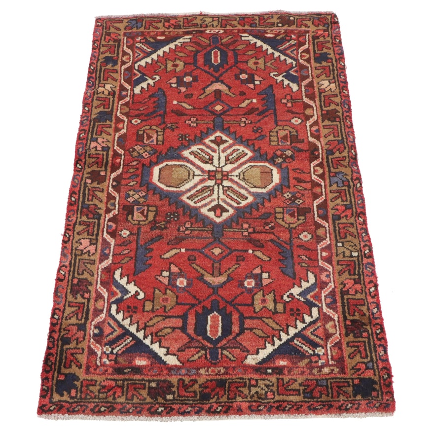 2'7 x 4'1 Hand-Knotted Persian Zanjan Accent Rug