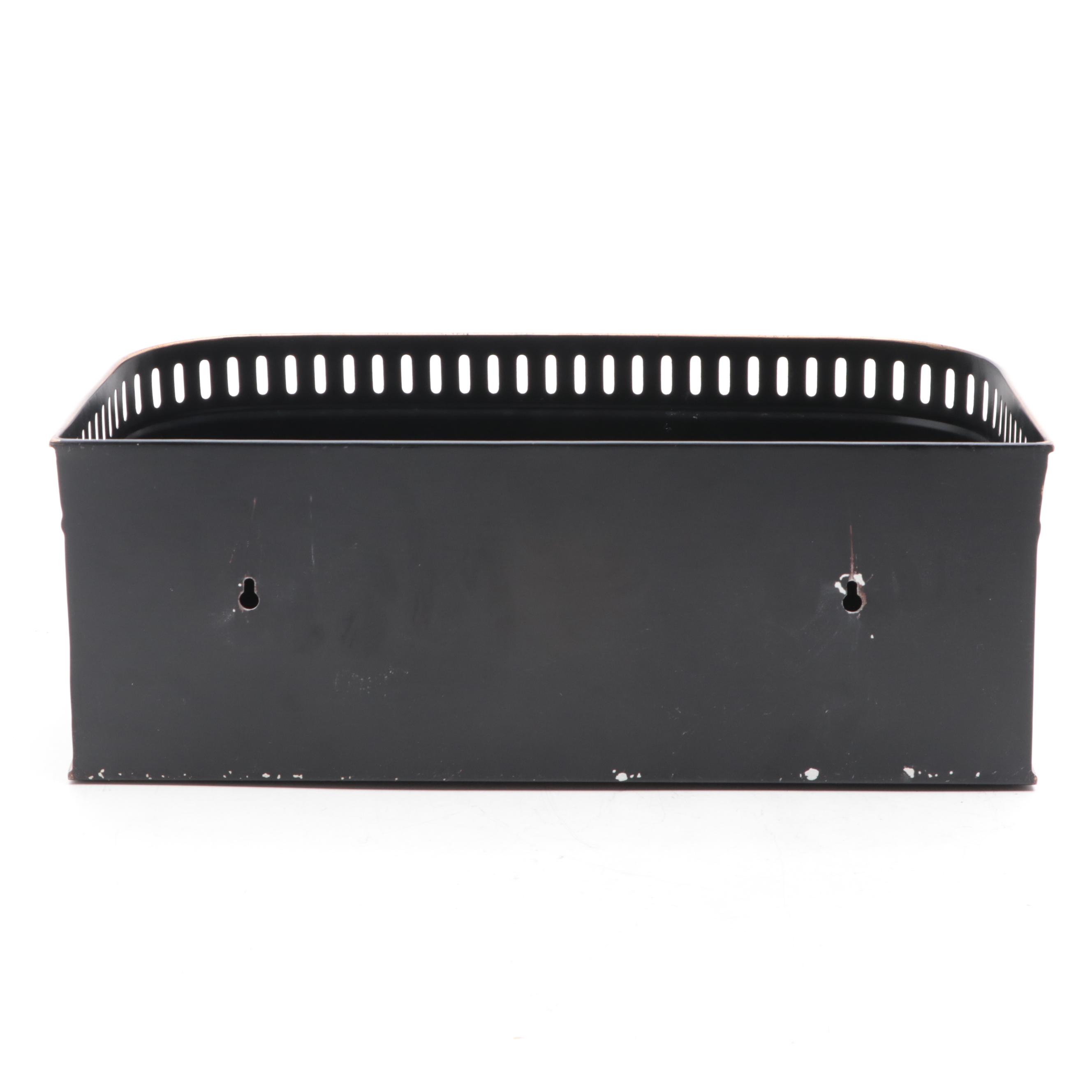 Gilded Tole Decorated Foliate and Landscape Scene Box and Planter