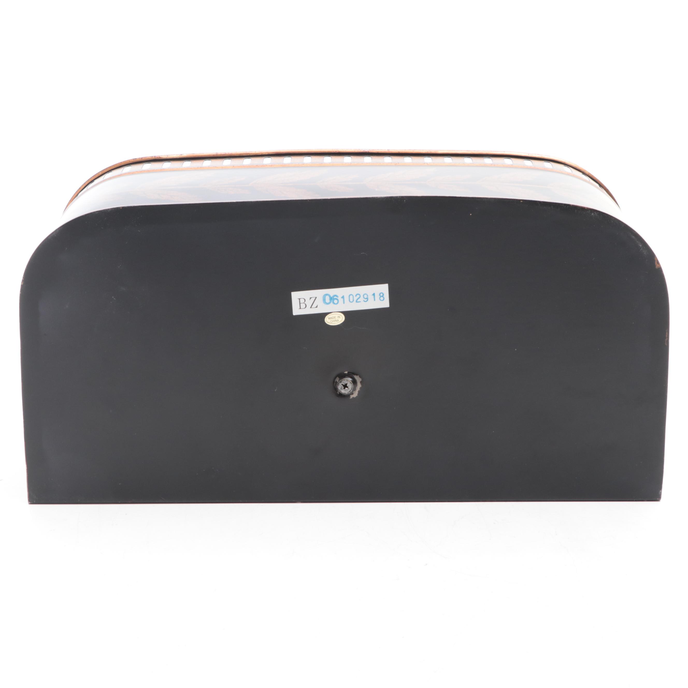 Gilded Tole Decorated Foliate and Landscape Scene Box and Planter