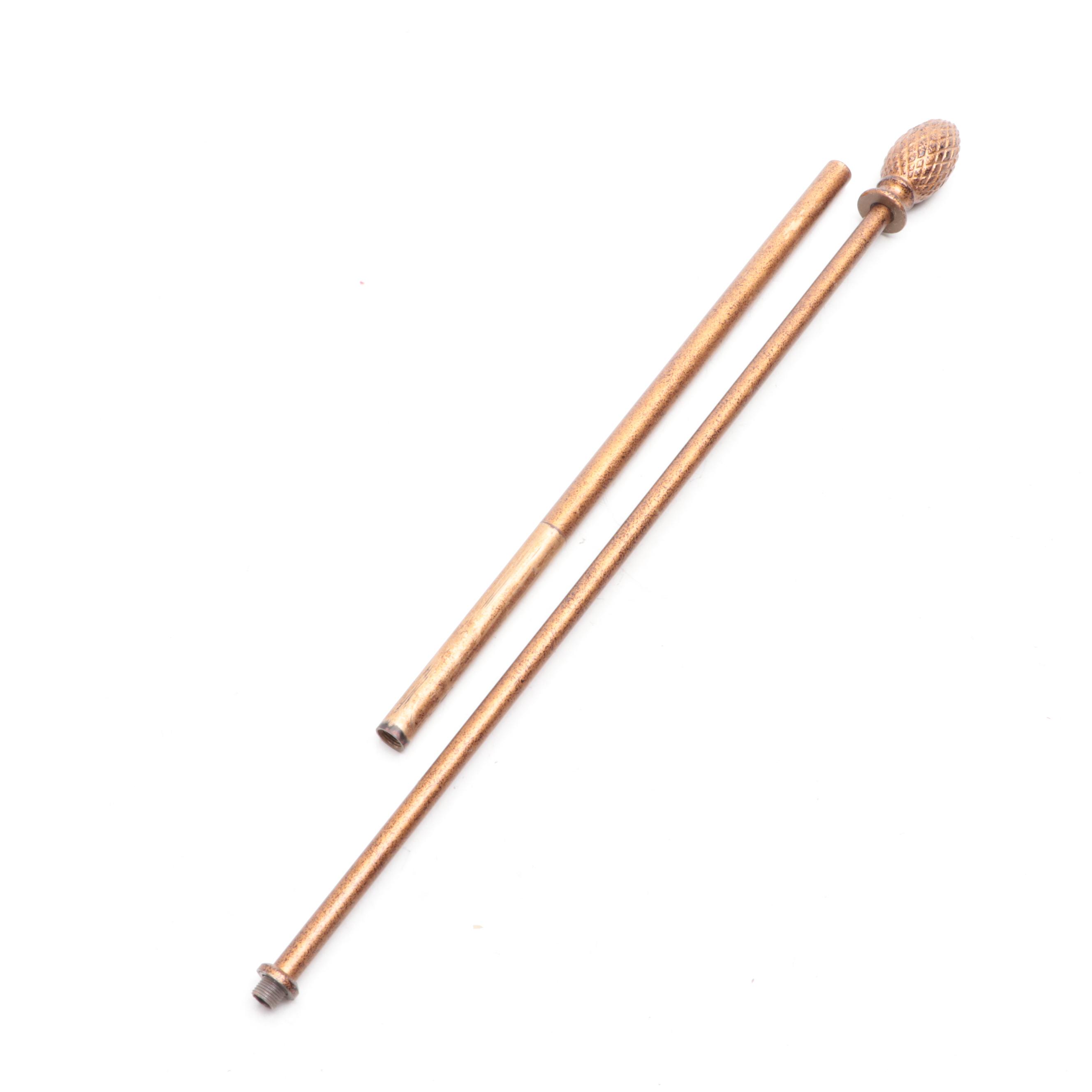 Gilded Tole Decorated Foliate and Landscape Scene Box and Planter