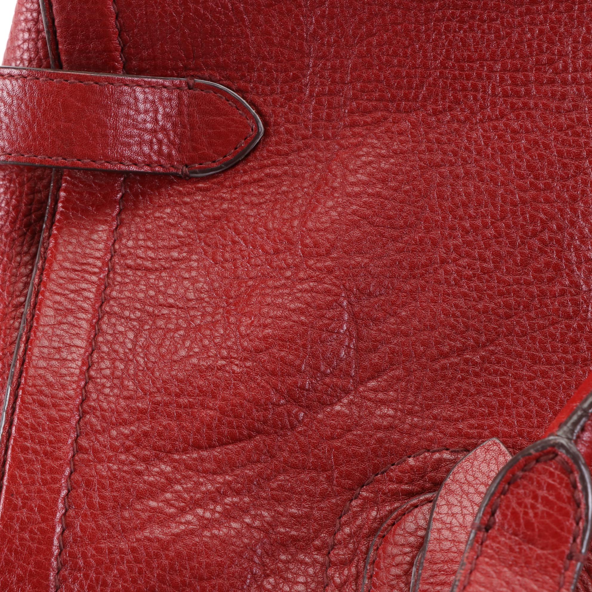 Burberry Zip Tote Large in Red Grain Leather