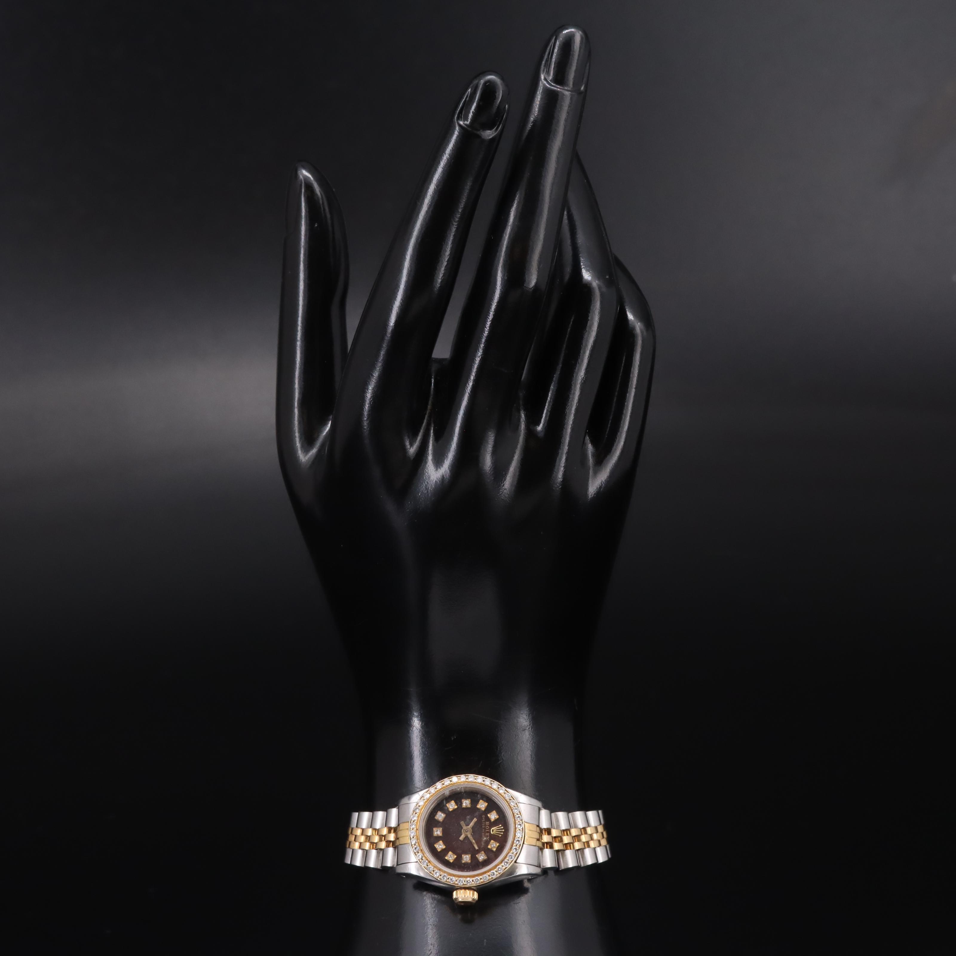 1984 Rolex Oyster Perpetual Custom Diamond Watch