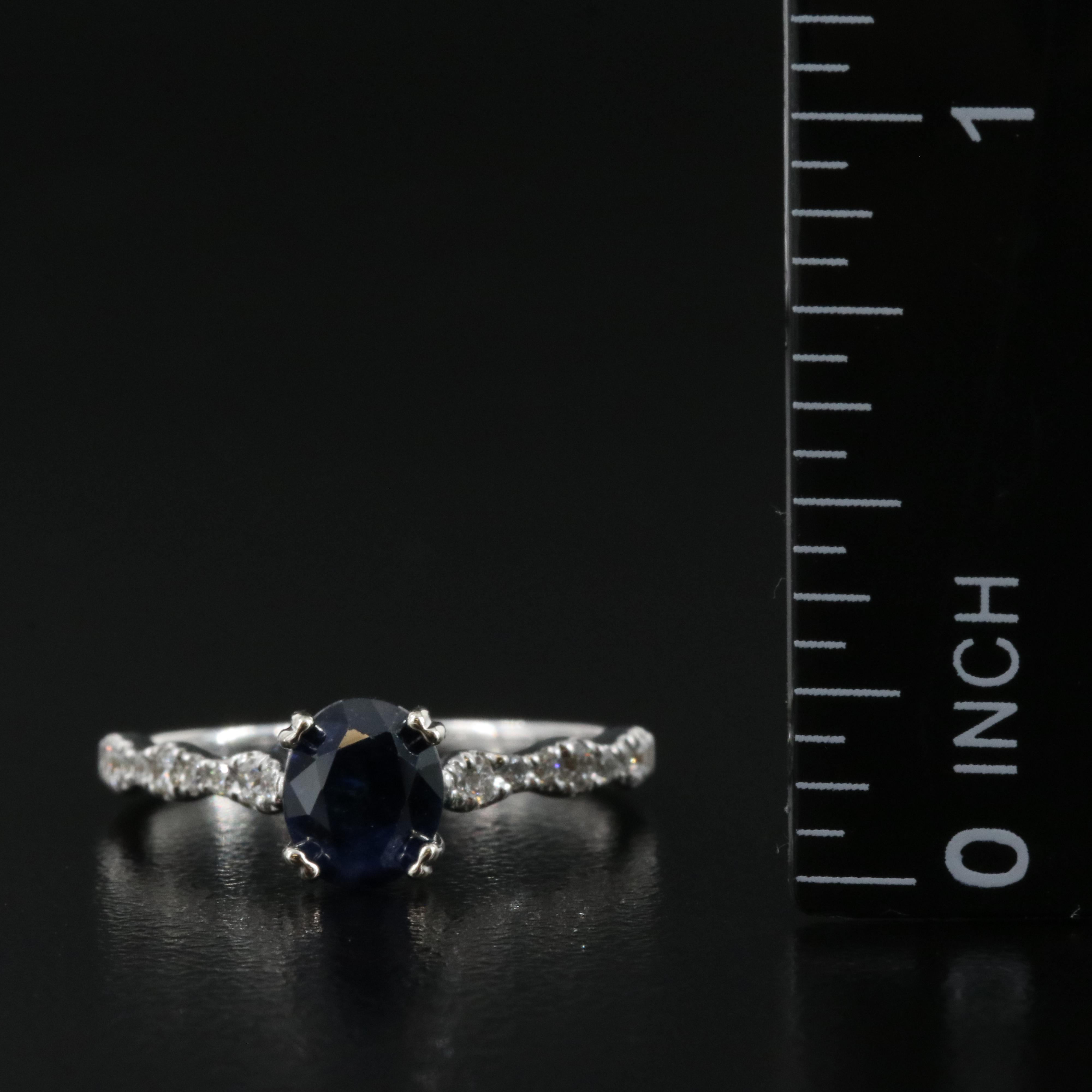 14K 1.40 CT Sapphire and Diamond Ring