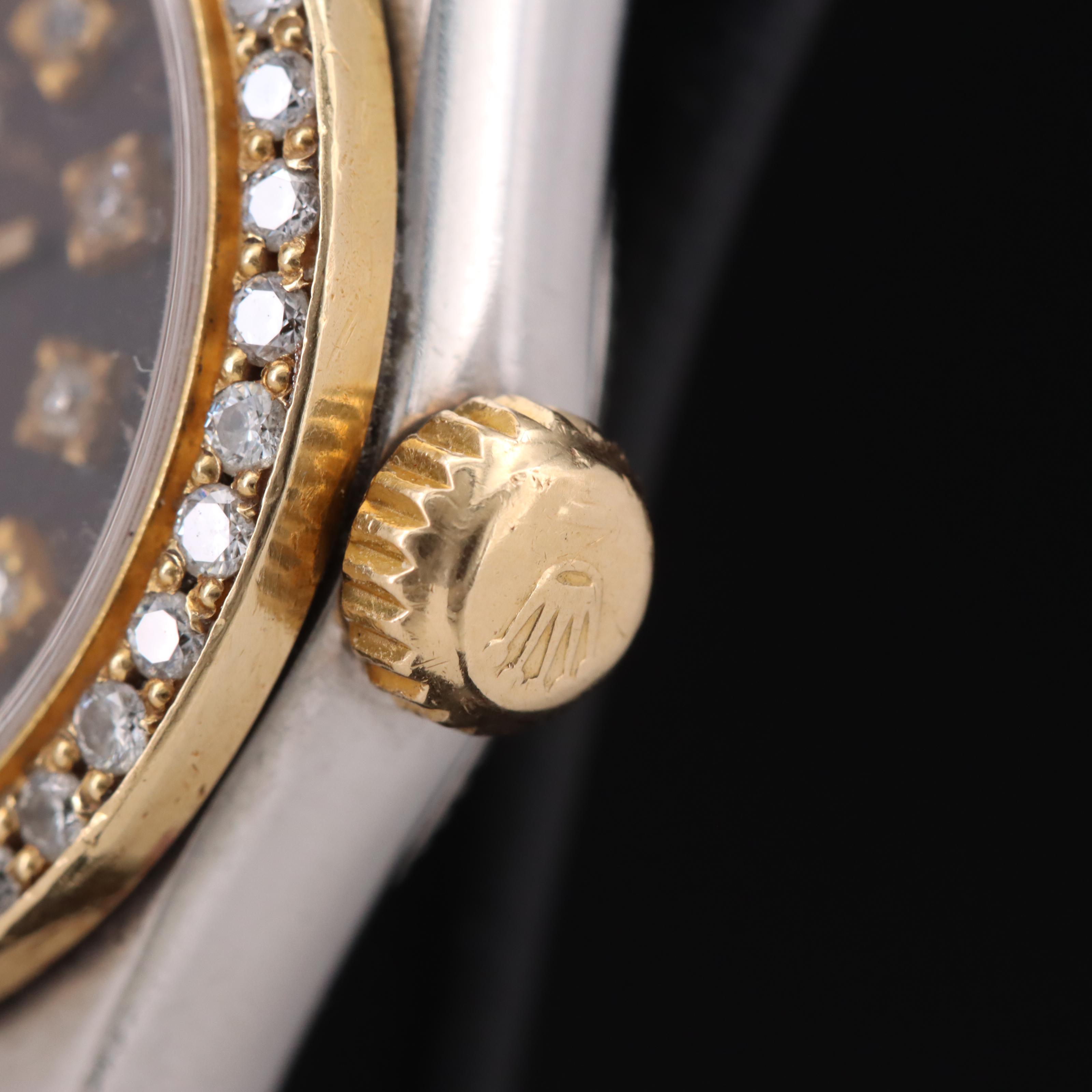 1984 Rolex Oyster Perpetual Custom Diamond Watch