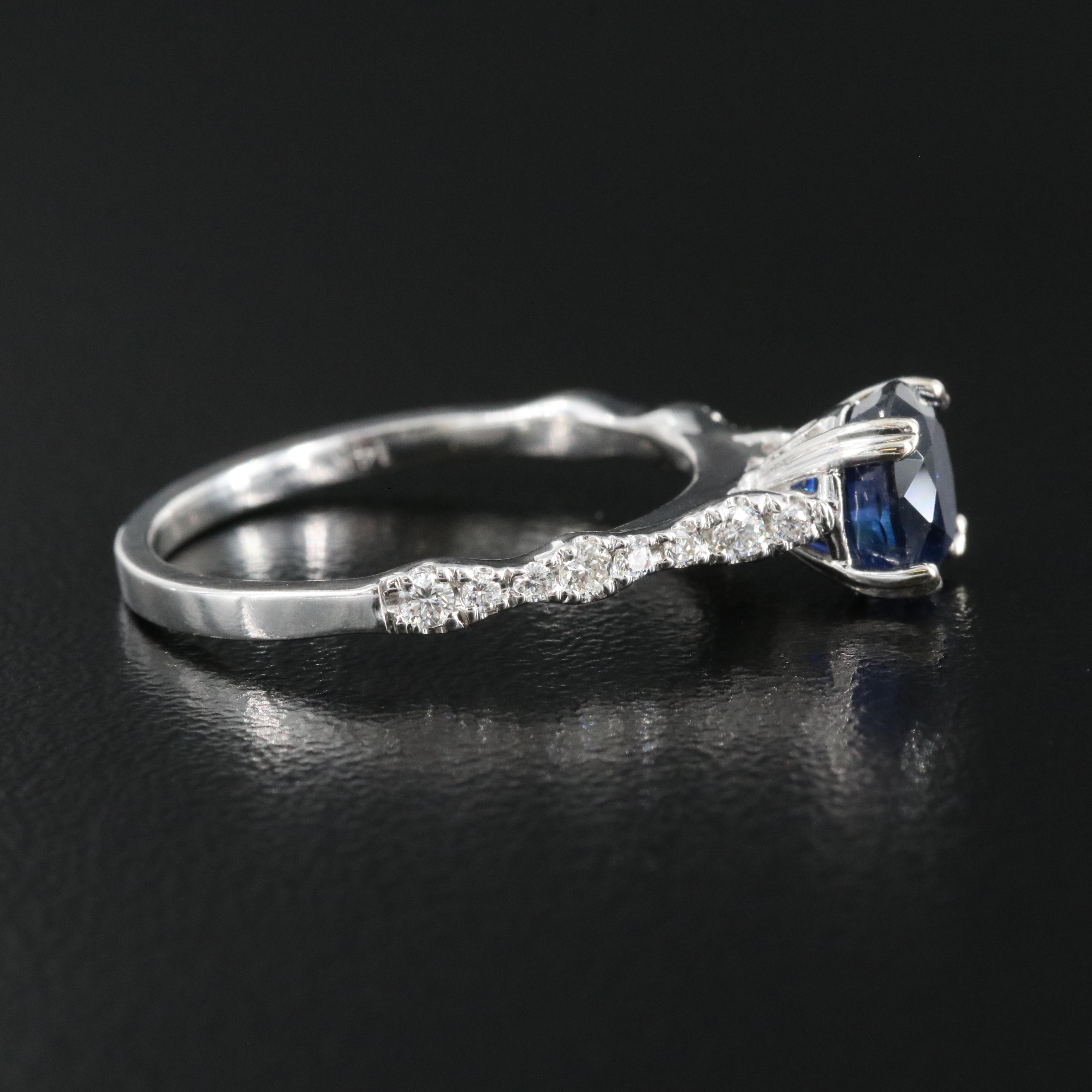 14K 1.40 CT Sapphire and Diamond Ring