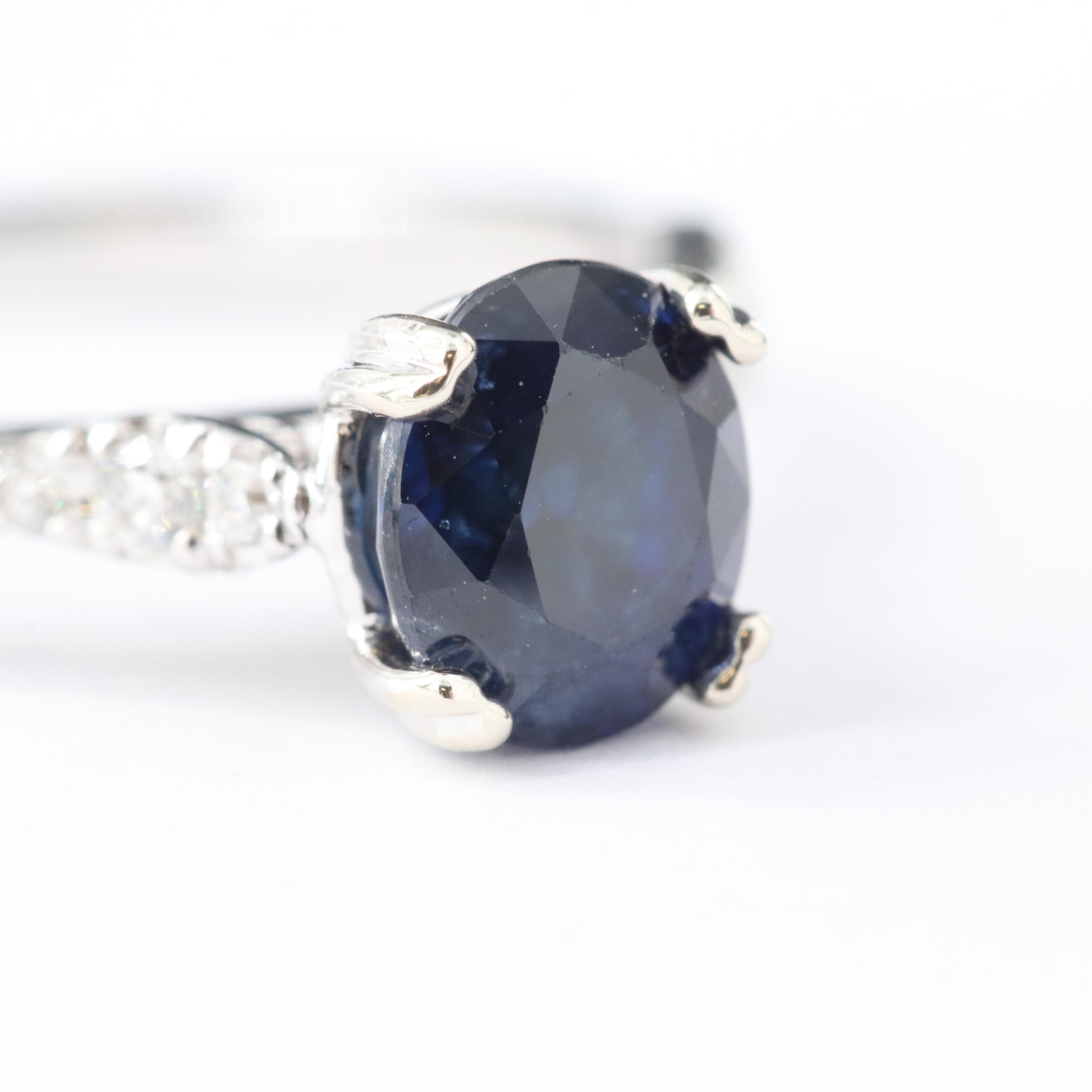 14K 1.40 CT Sapphire and Diamond Ring
