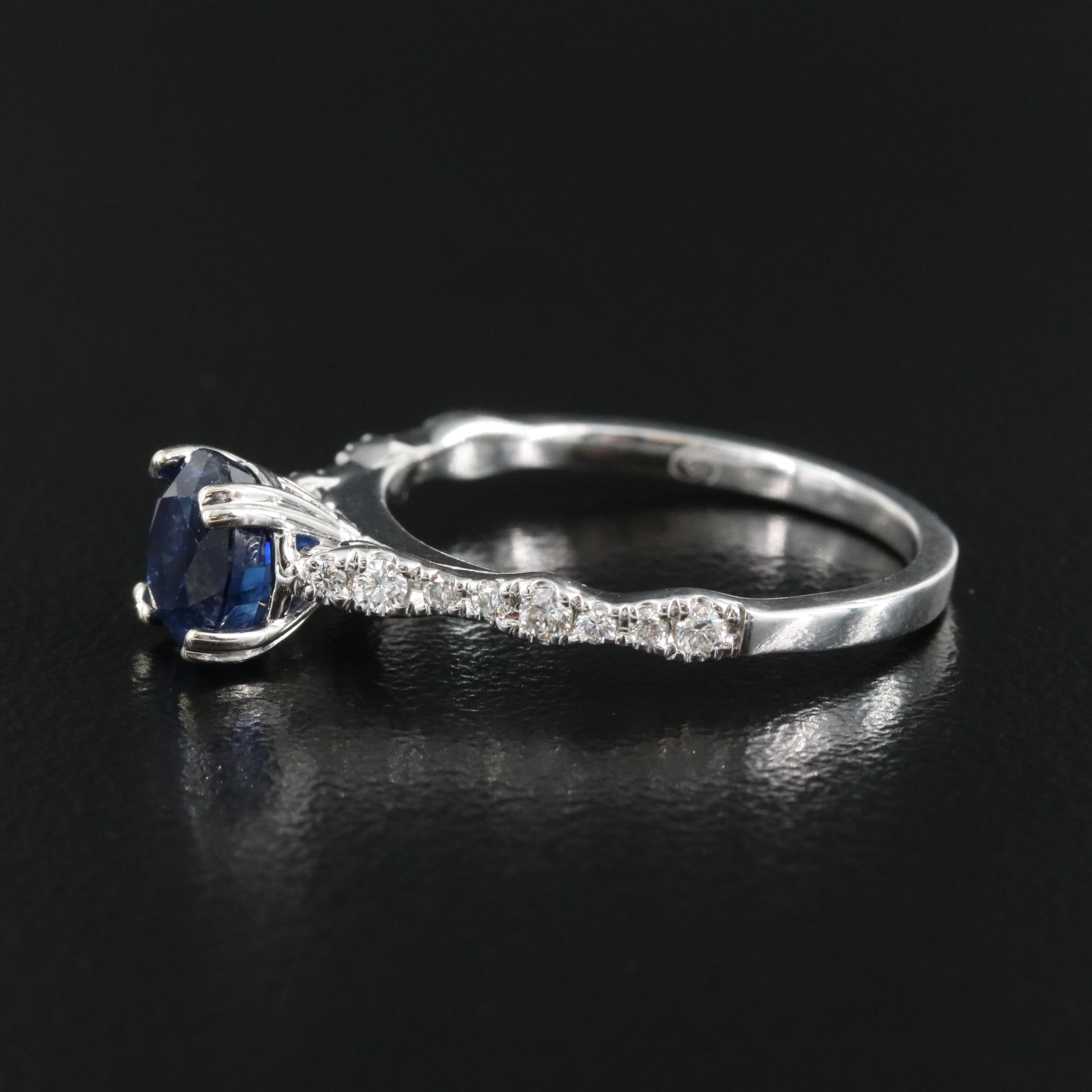 14K 1.40 CT Sapphire and Diamond Ring