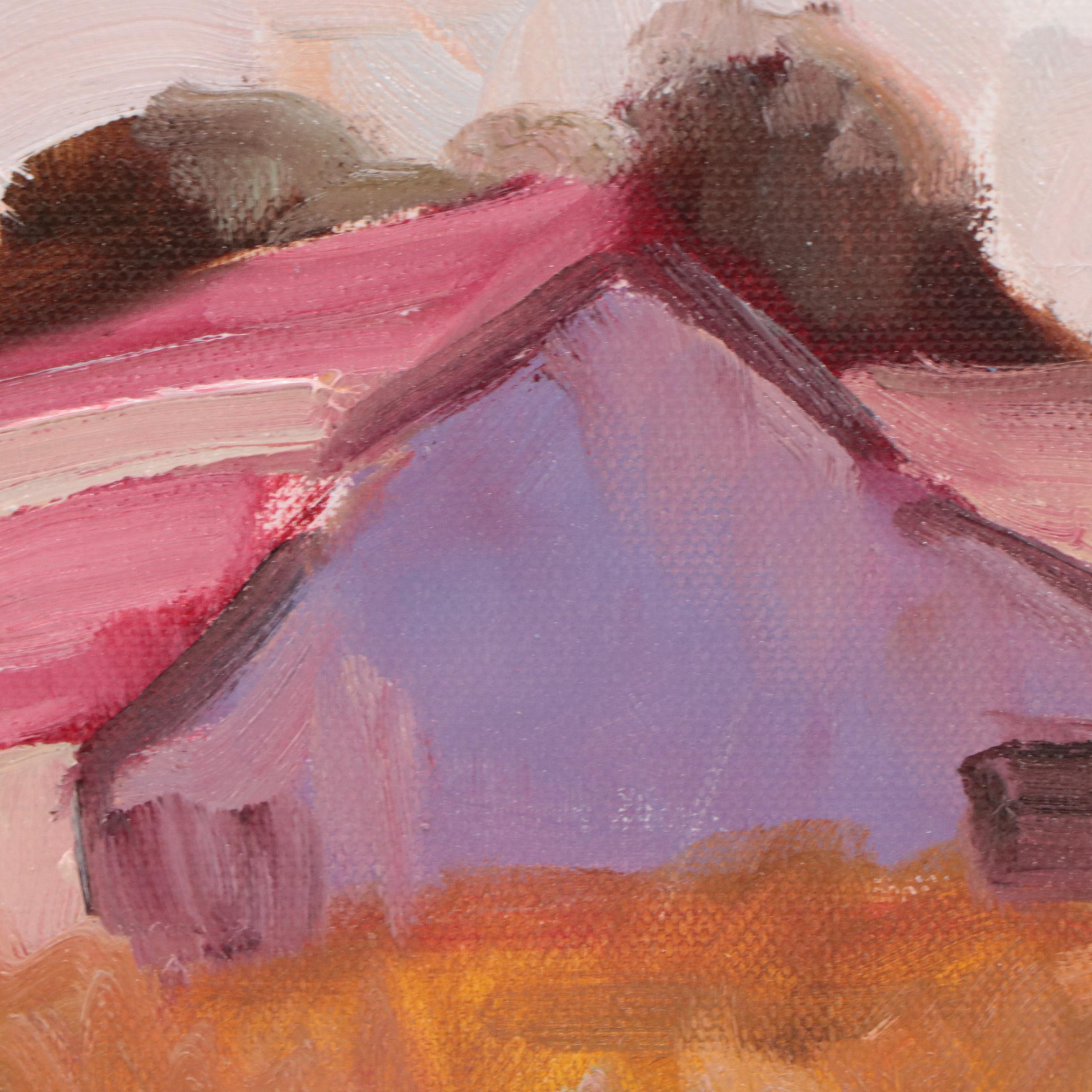 Sally Rosenbaum Oil Painting of Barn, 21st Century
