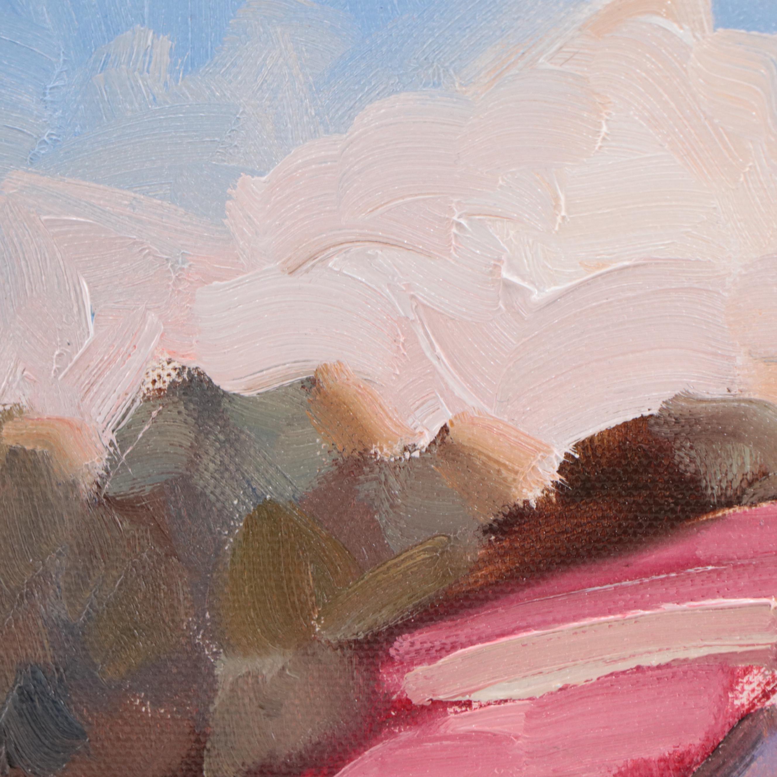 Sally Rosenbaum Oil Painting of Barn, 21st Century