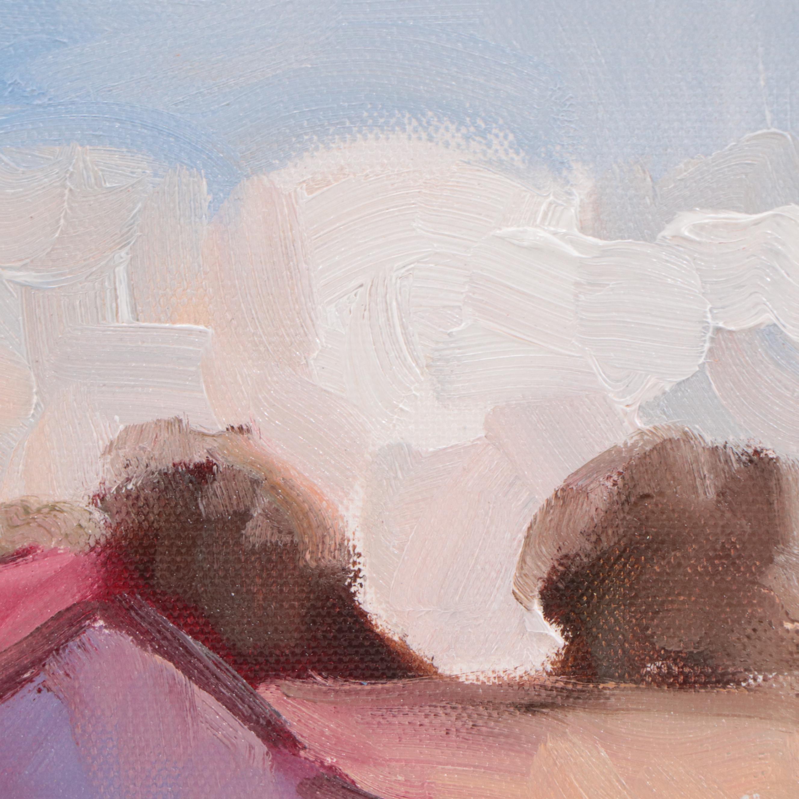 Sally Rosenbaum Oil Painting of Barn, 21st Century