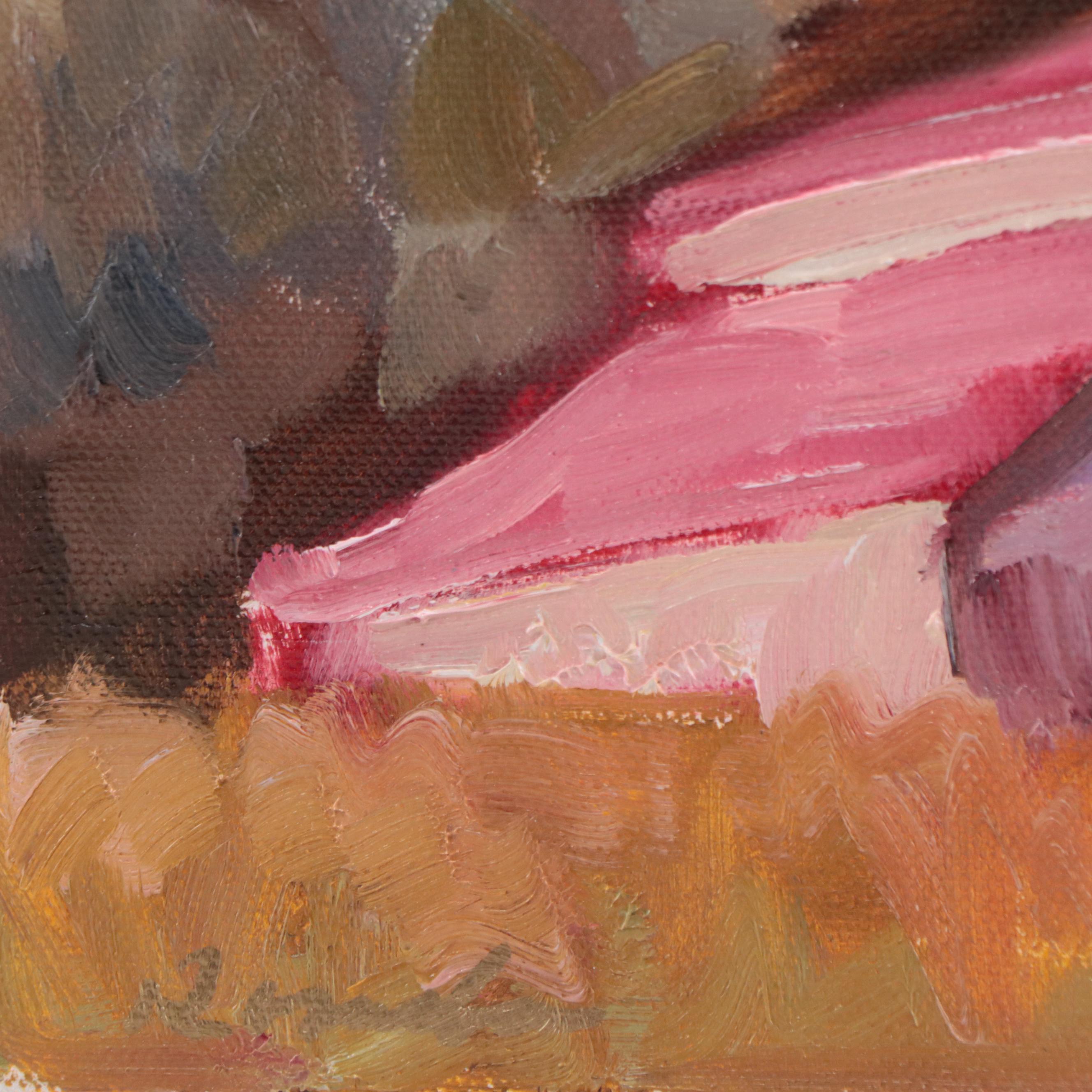 Sally Rosenbaum Oil Painting of Barn, 21st Century