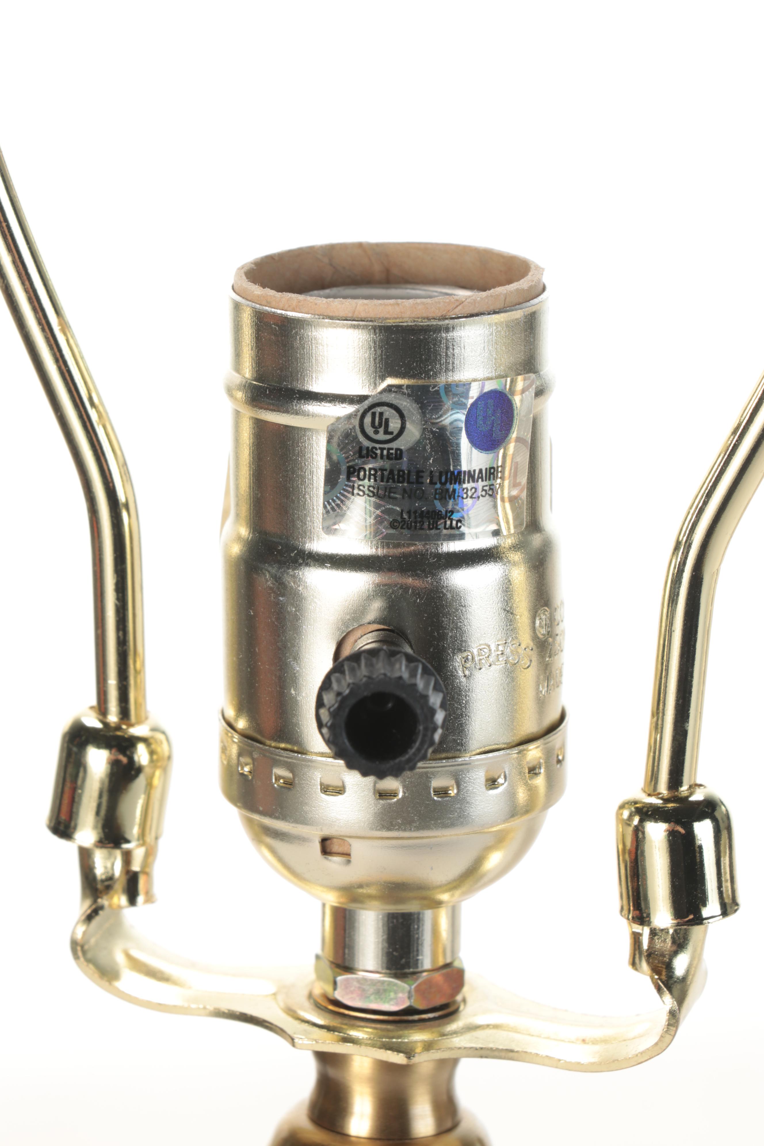 Yellow Ceramic Double Gourd on Acrylic Table Lamp, Contemporary