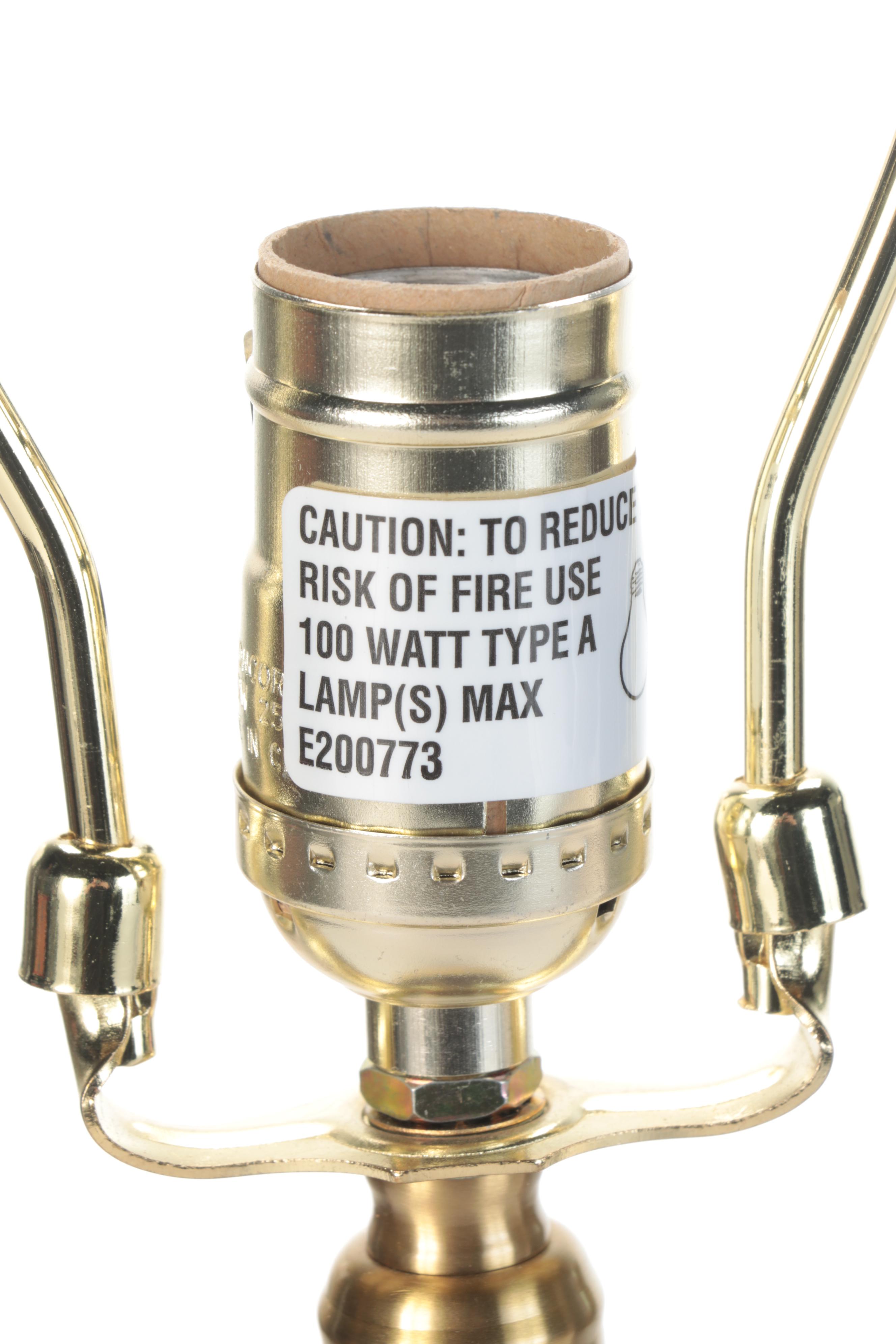 Yellow Ceramic Double Gourd on Acrylic Table Lamp, Contemporary