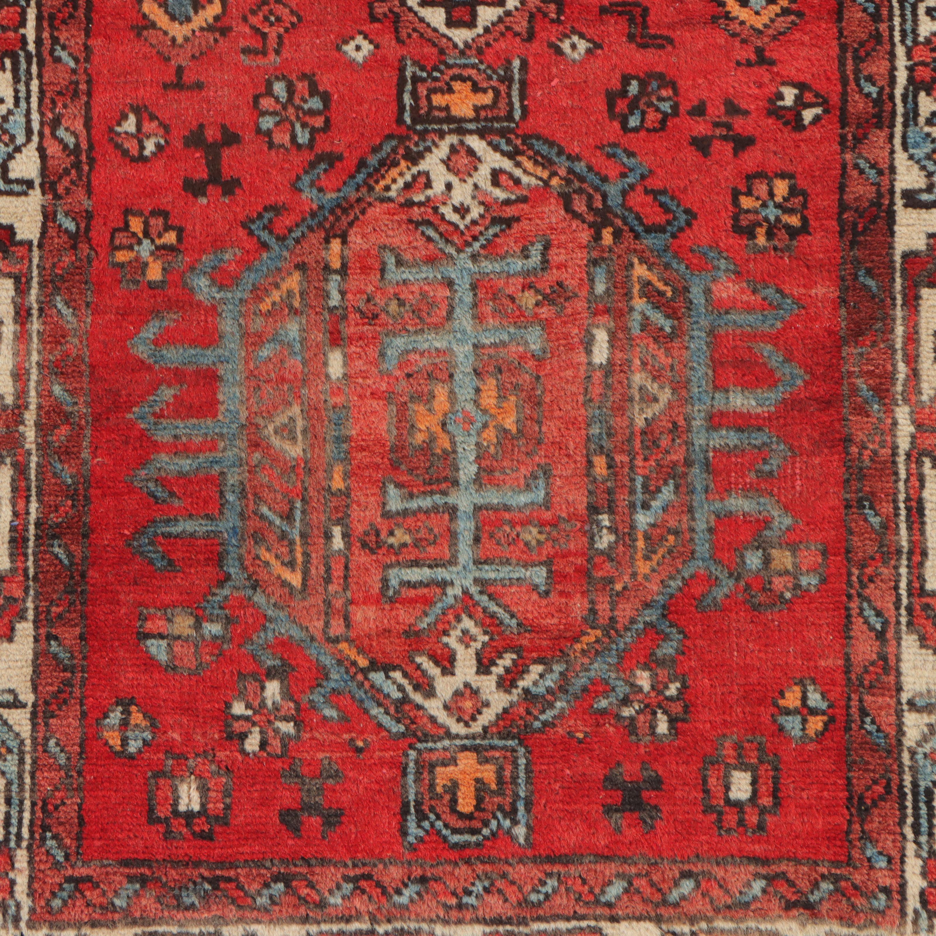 2'1 x 5'3 Hand-Knotted Persian Karaja Carpet Runner