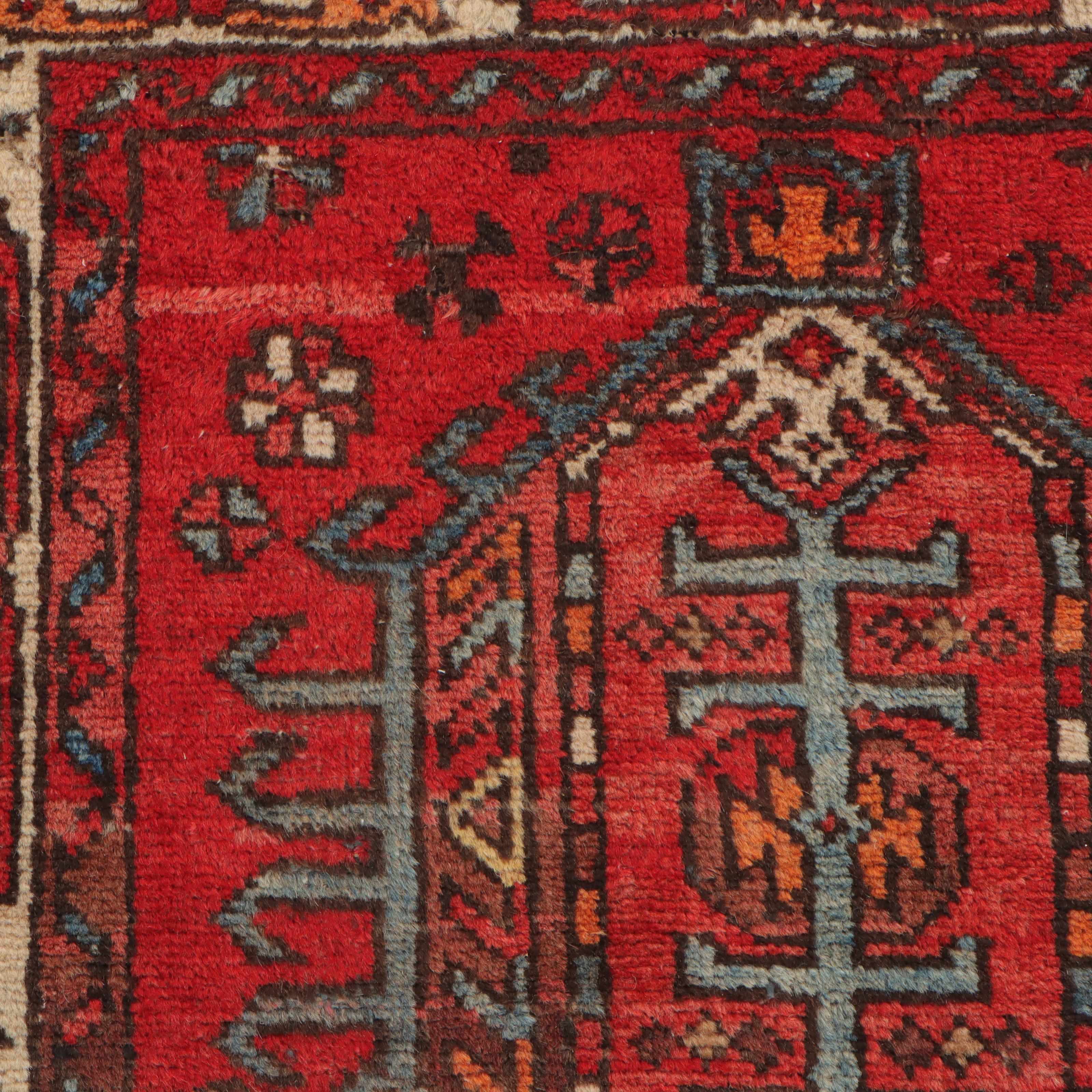 2'1 x 5'3 Hand-Knotted Persian Karaja Carpet Runner