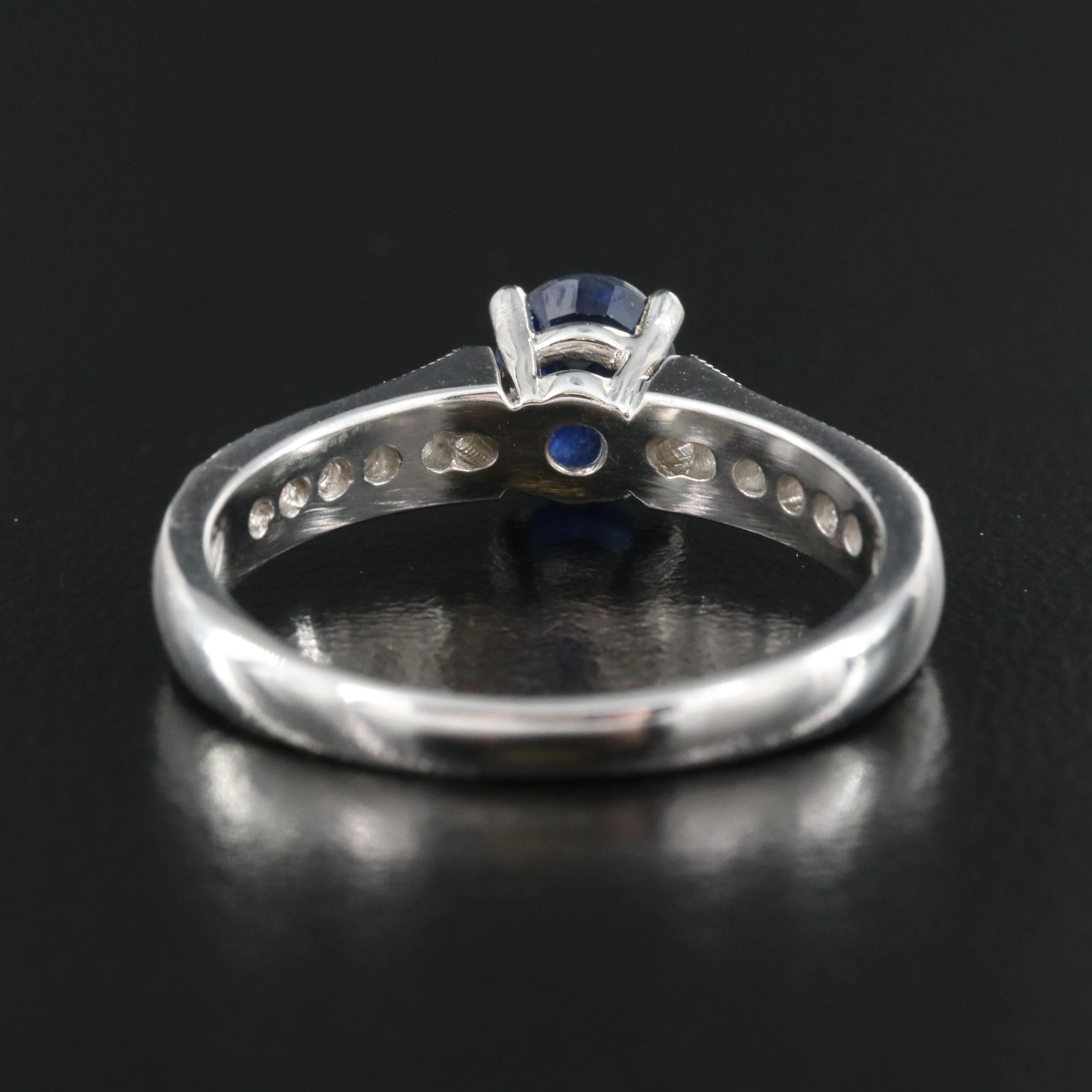 Alfred Levitt 14K 1.04 CT Sapphire and Diamond Ring