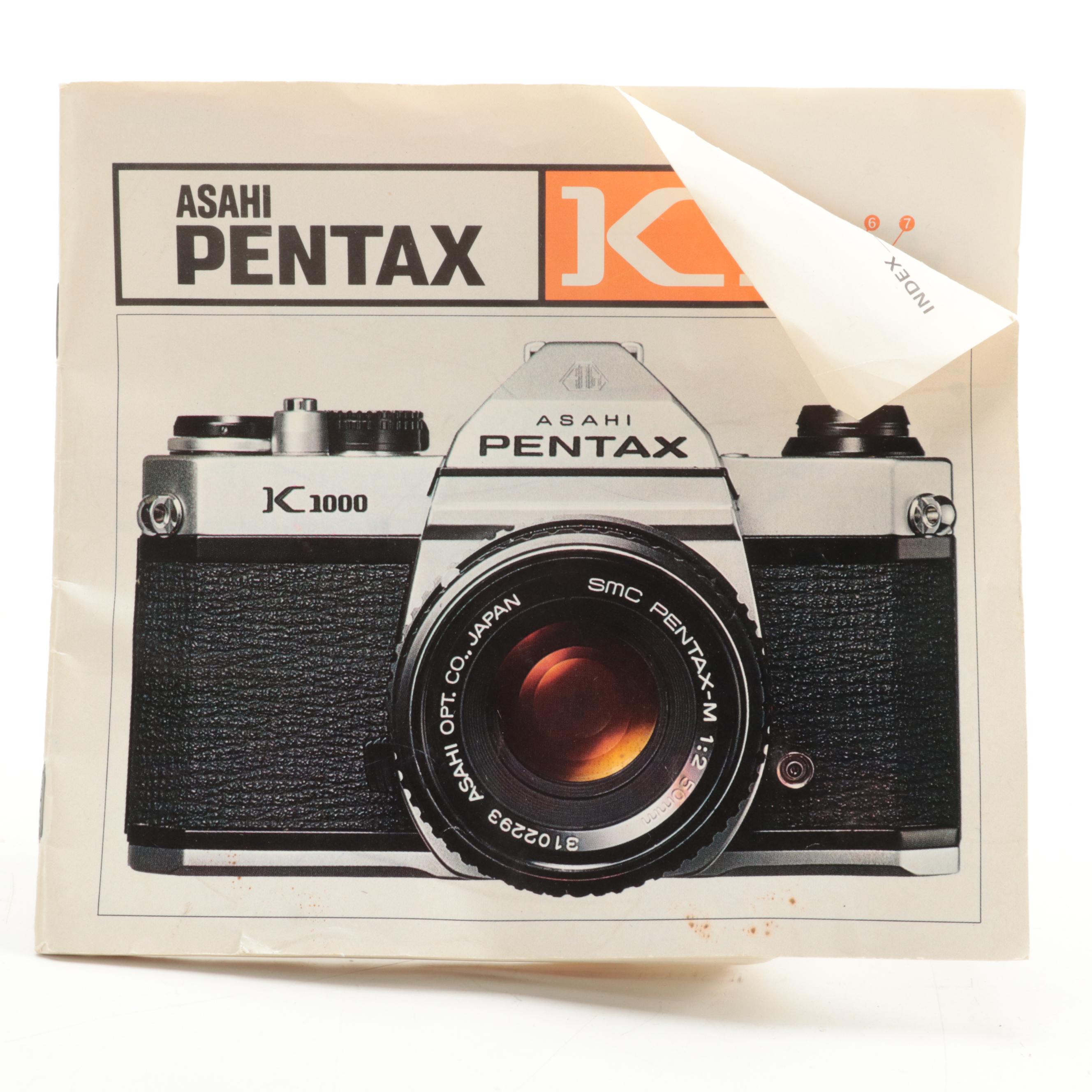Asahi Pentax K1000 Camera With Other Accessories, Mid to Late 20th Century