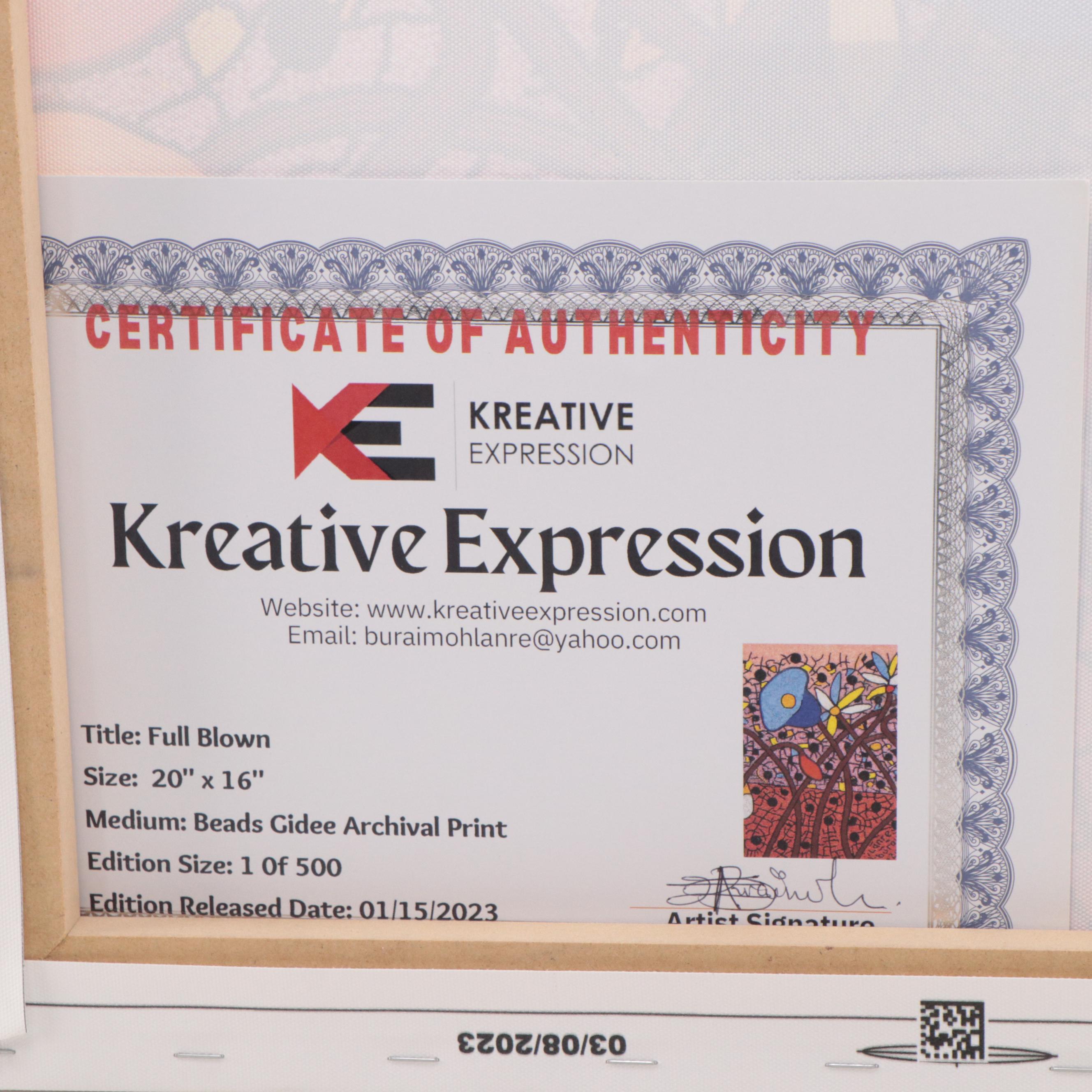 Lanre Buraimoh Giclée "Full Blown," 2023