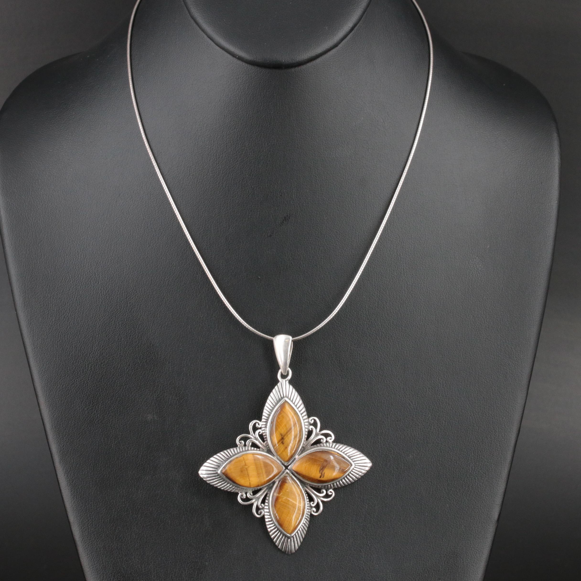 Sterling Tiger's Eye Jewelry Including Southwestern Style