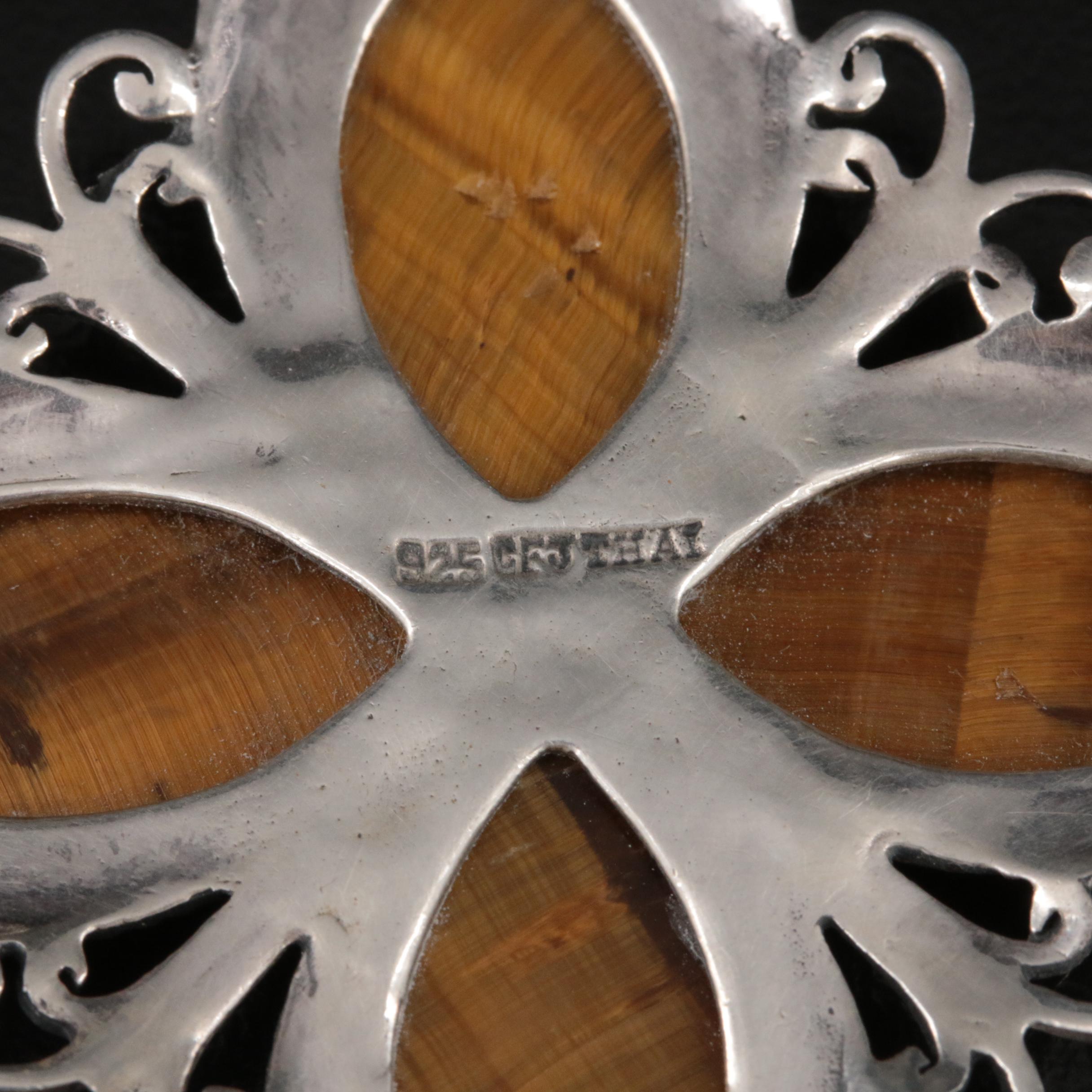 Sterling Tiger's Eye Jewelry Including Southwestern Style