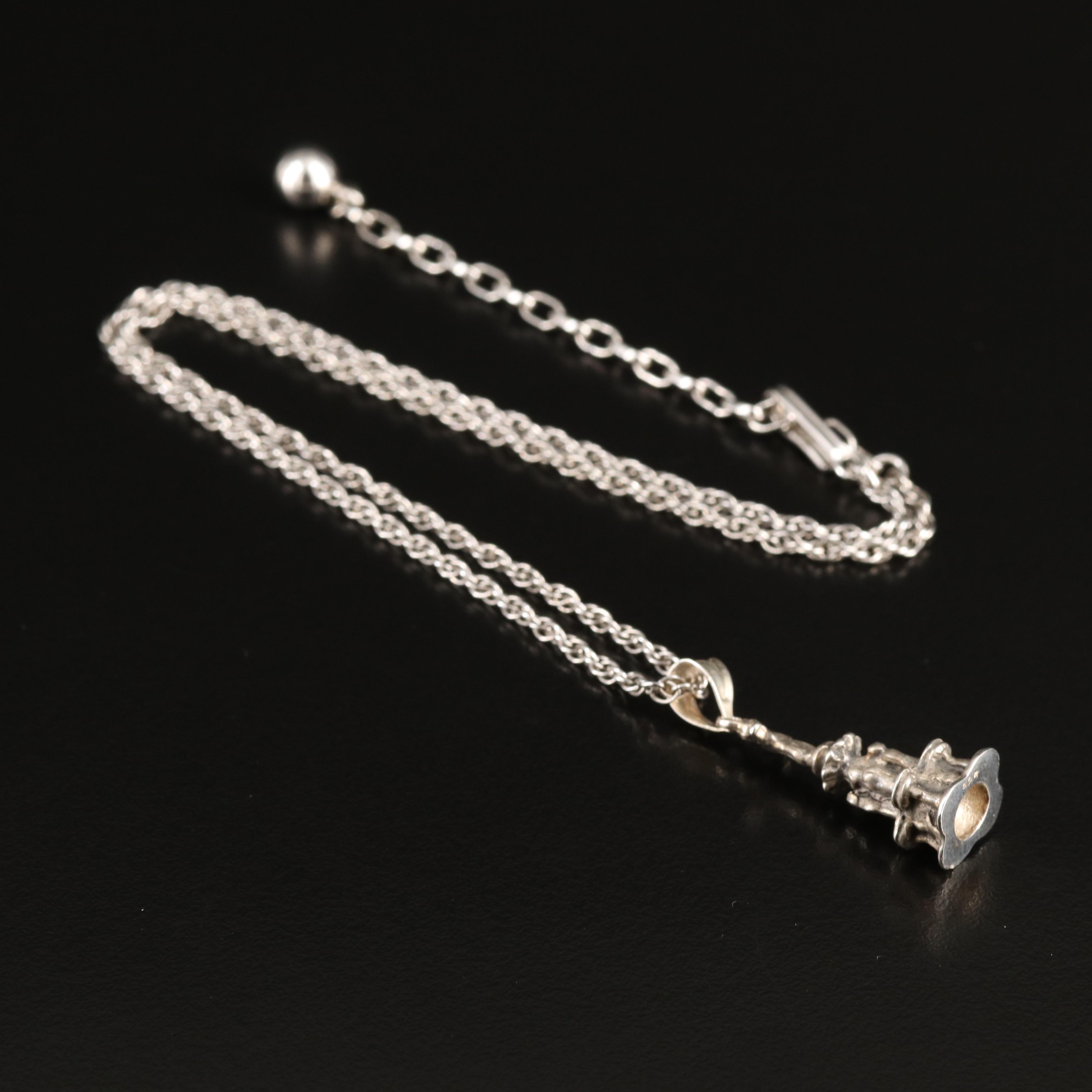 Sterling Cincinnati Fountain Square Pendant Necklace