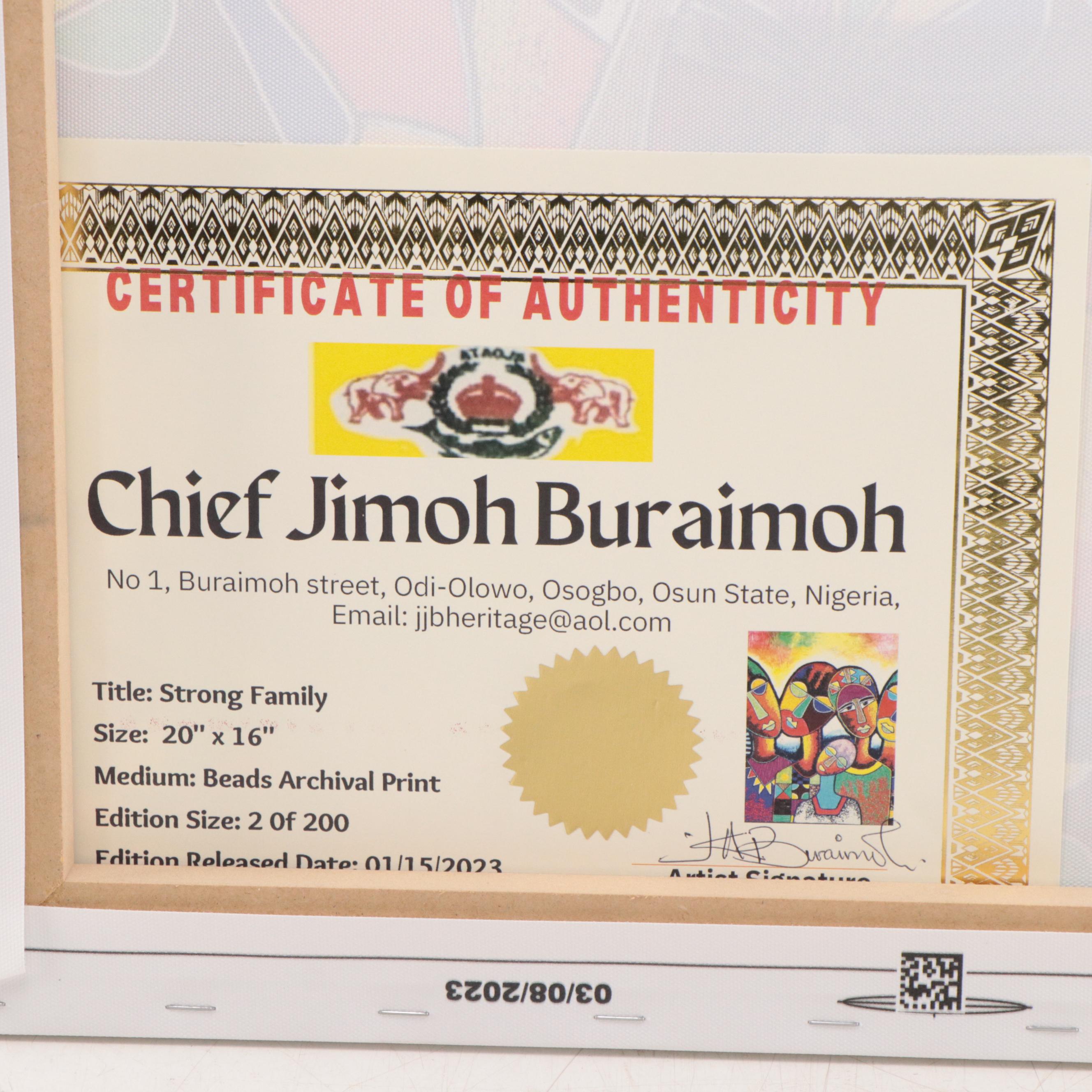 Chief Jimoh Buraimoh Giclée "Strong Family," 2023