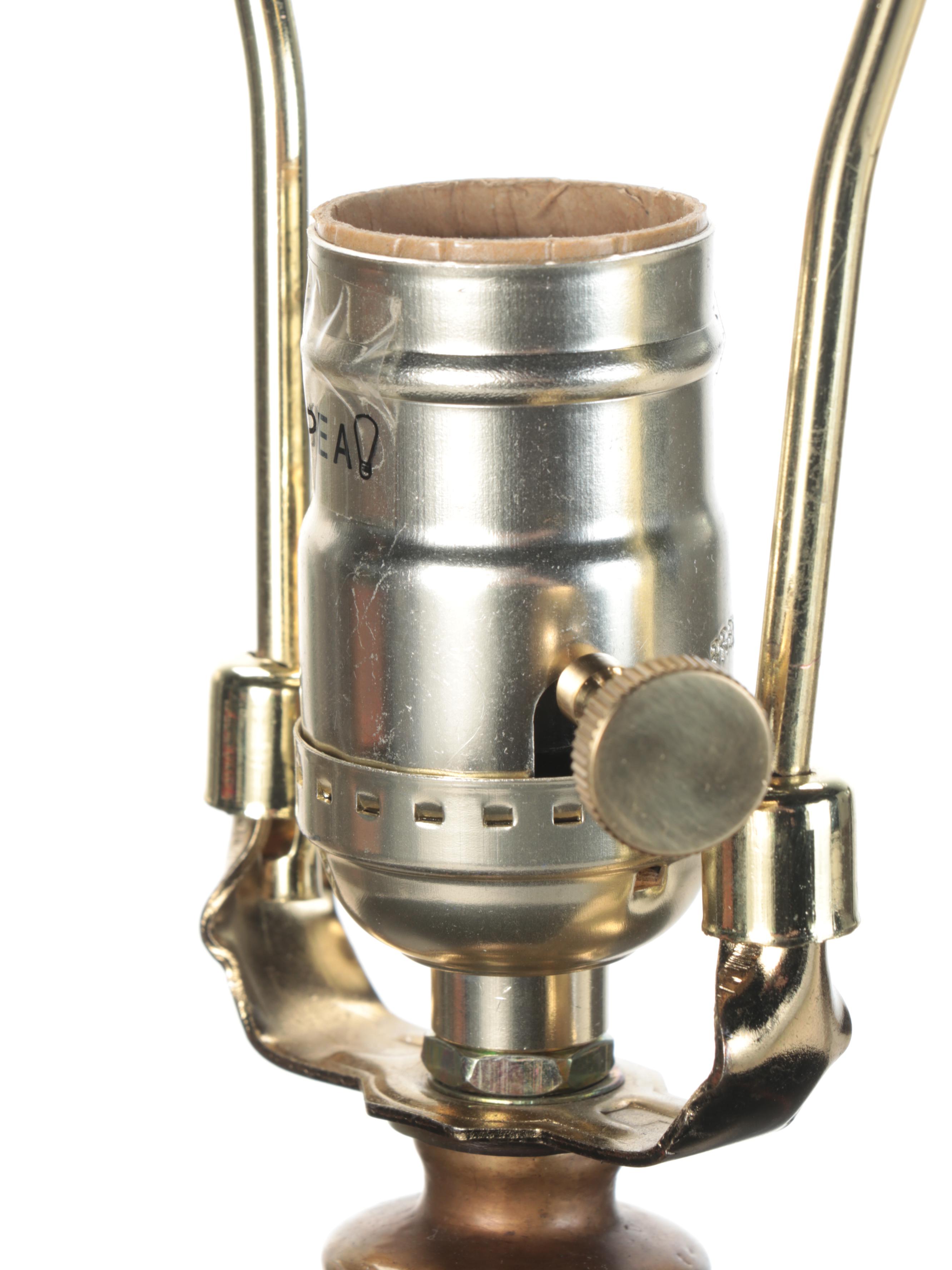 Port 68 Olive Green Ceramic and Brass Table Lamp, Contemporary