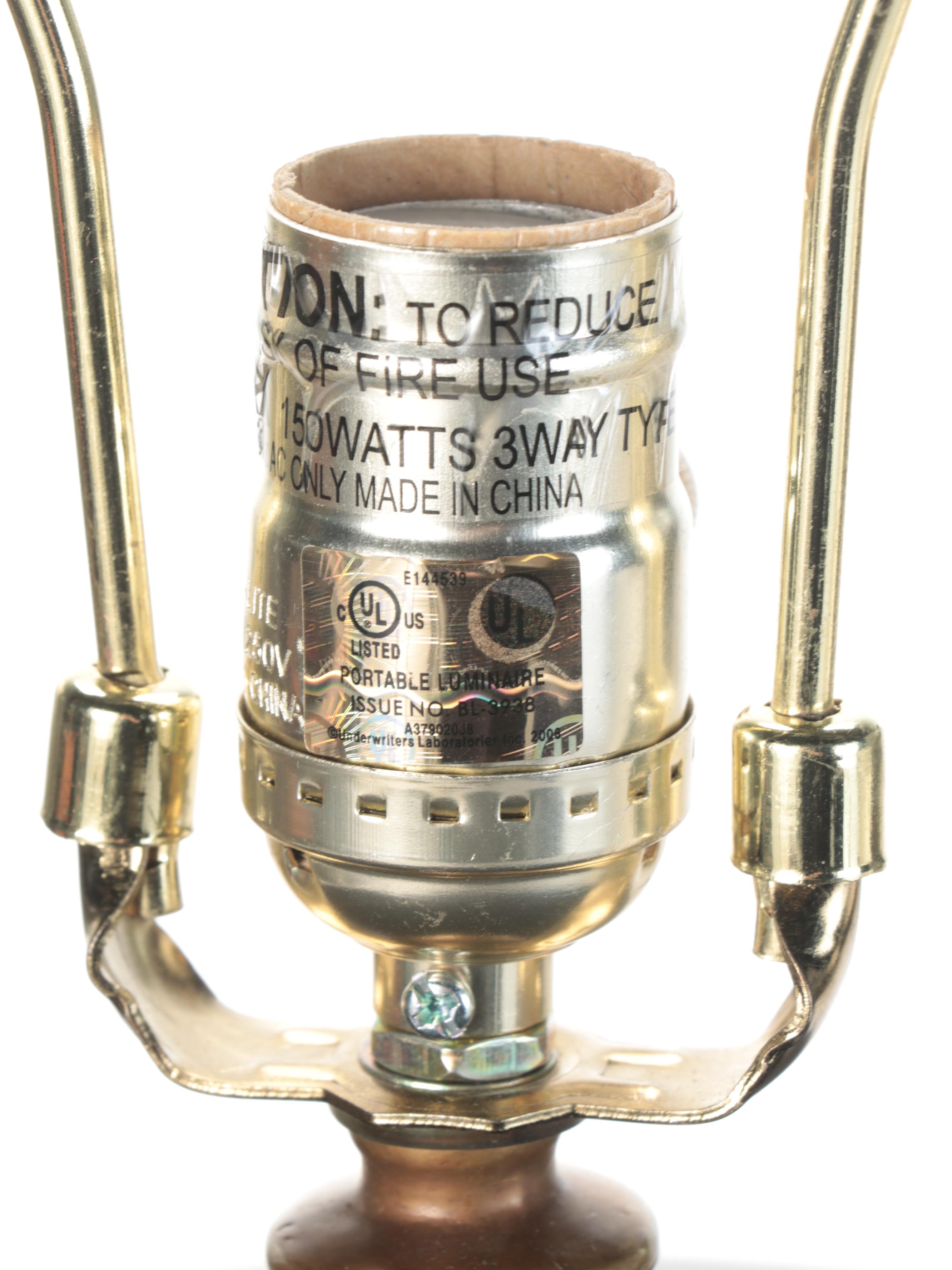 Port 68 Olive Green Ceramic and Brass Table Lamp, Contemporary