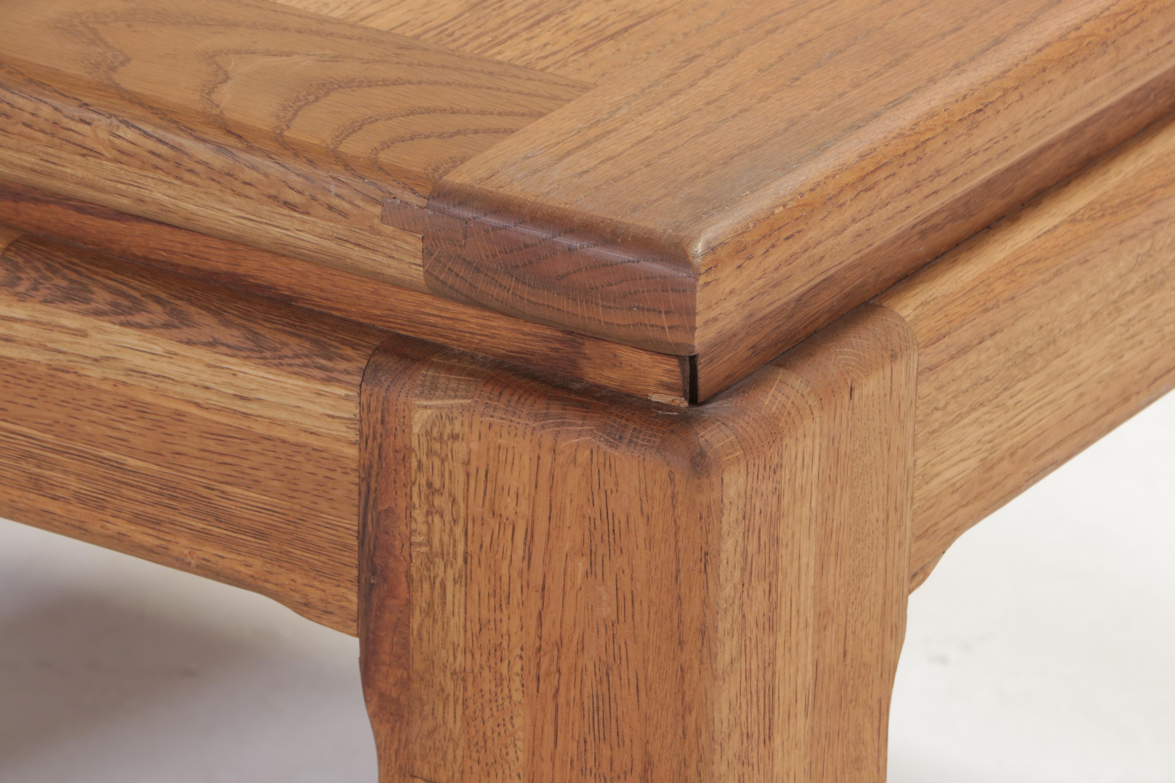 Pair of Modernist Oak and Parquetry Side Tables, Late 20th Century