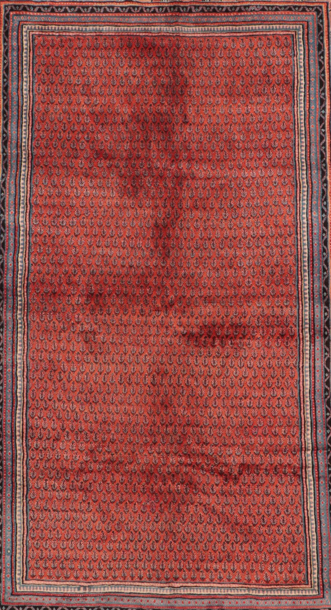 6'9 x 10'9 Hand-Knotted Persian Seraband Mir-I-Boteh Area Rug