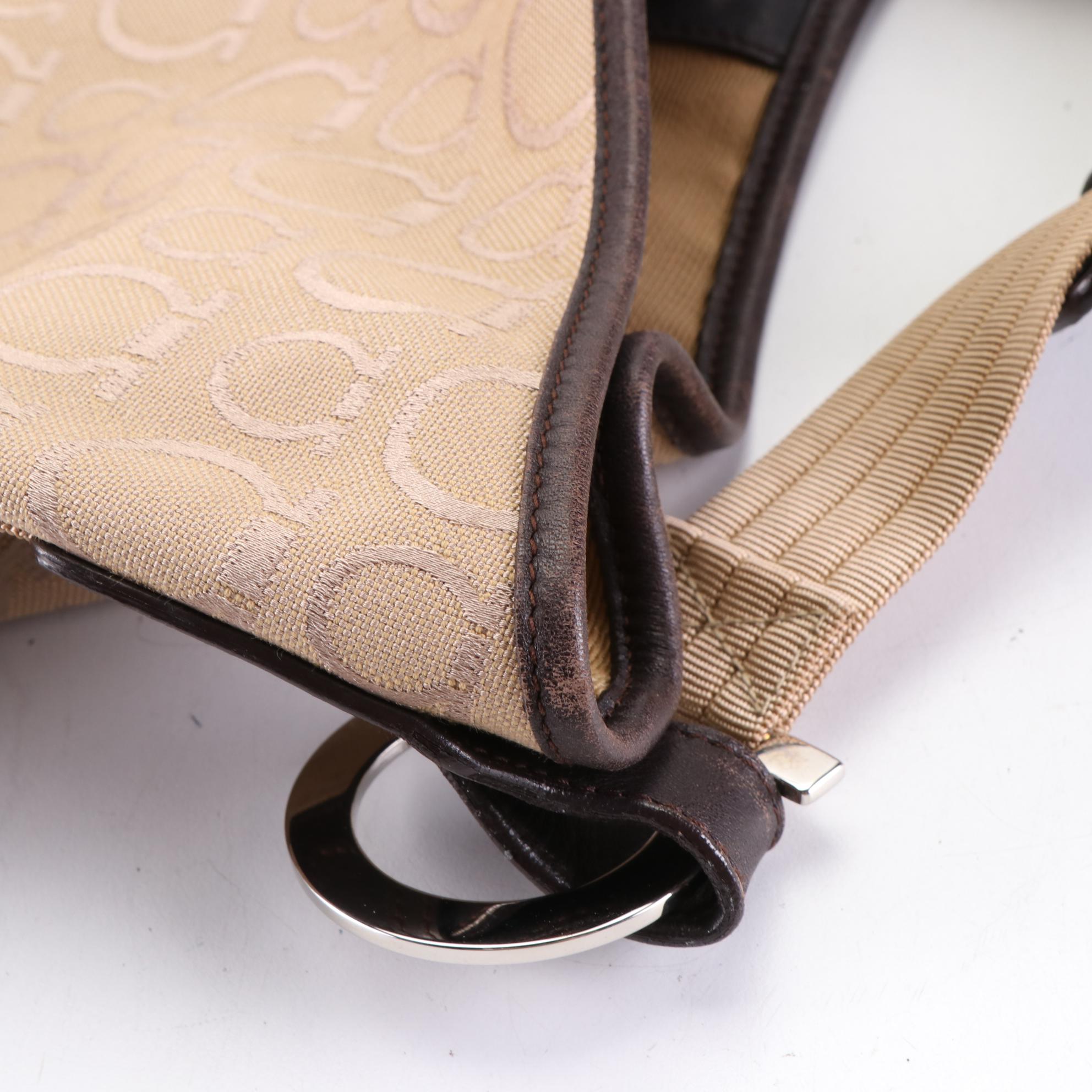 Salvatore Ferragamo Gancini Canvas and Leather Trim Tote