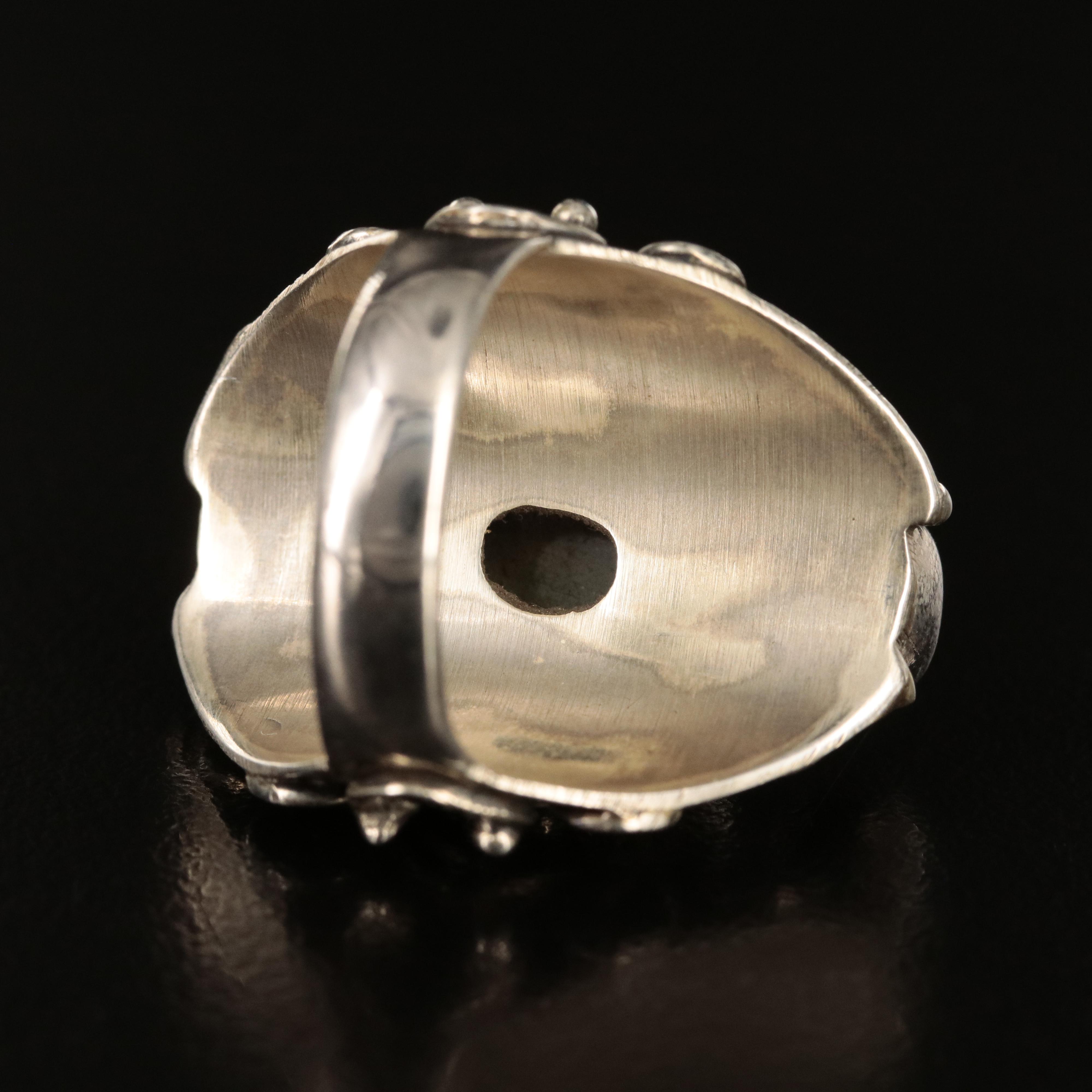 Sterling Labradorite Bali Style Ring