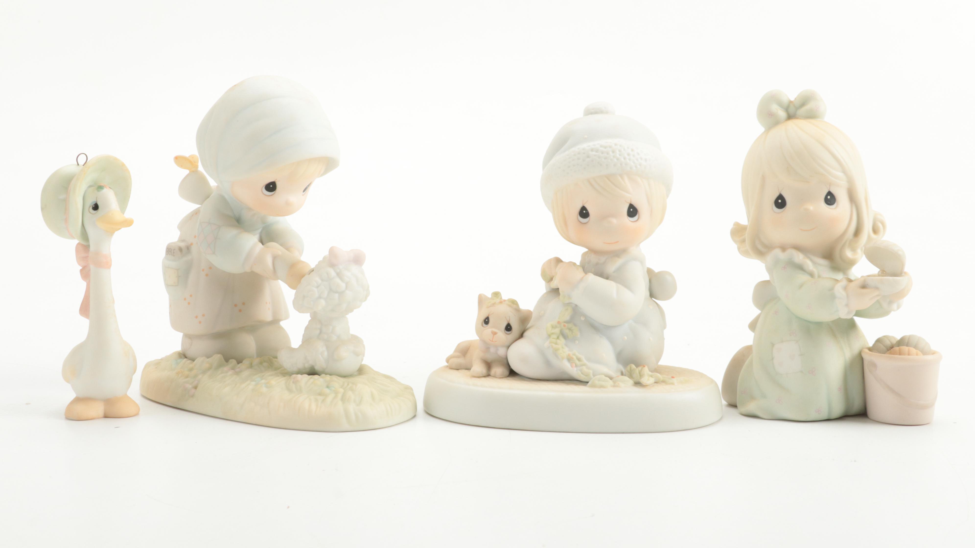 Precious Moments Porcelain Figurines Including "Meowie Christmas," and More