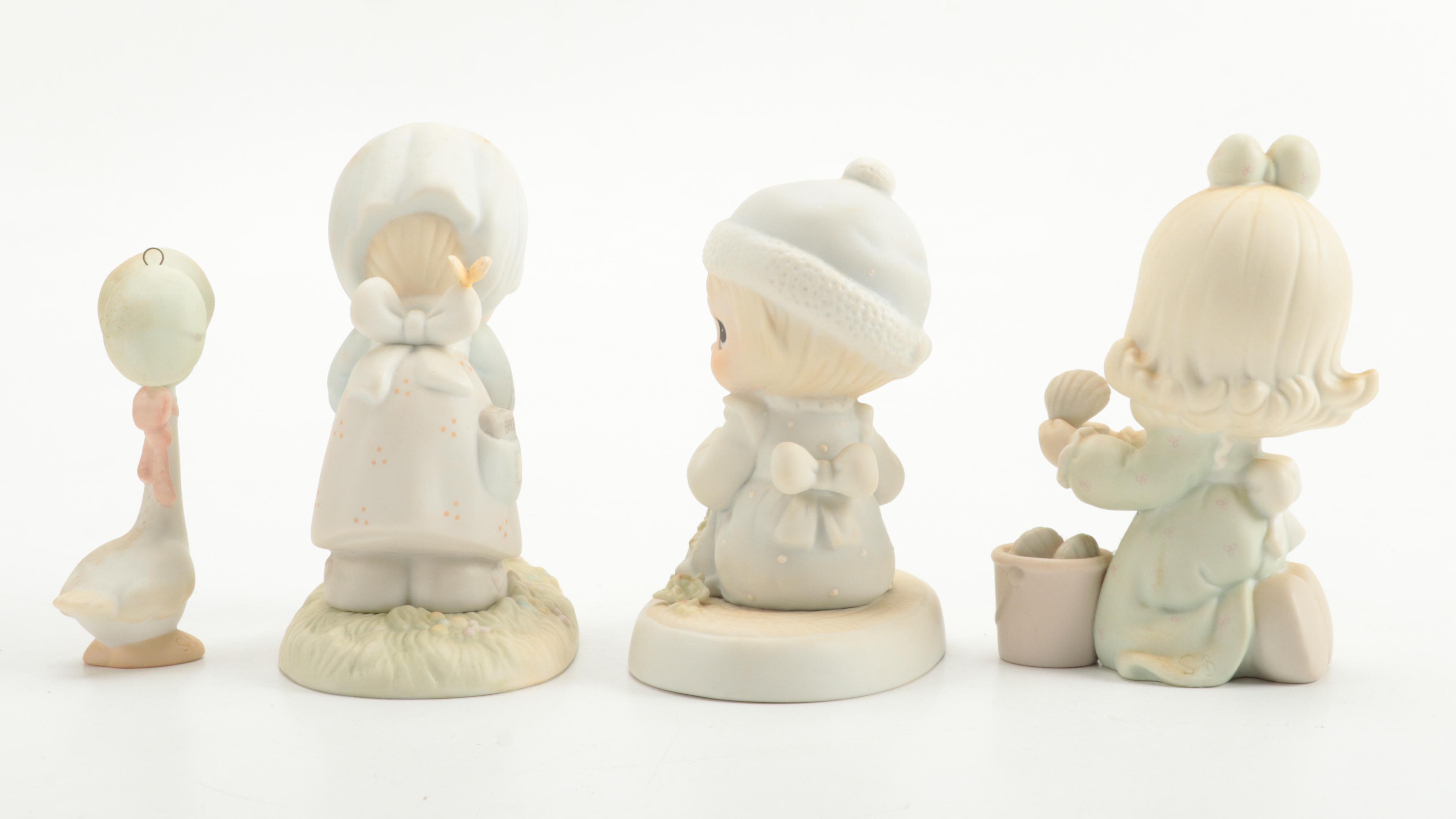 Precious Moments Porcelain Figurines Including "Meowie Christmas," and More