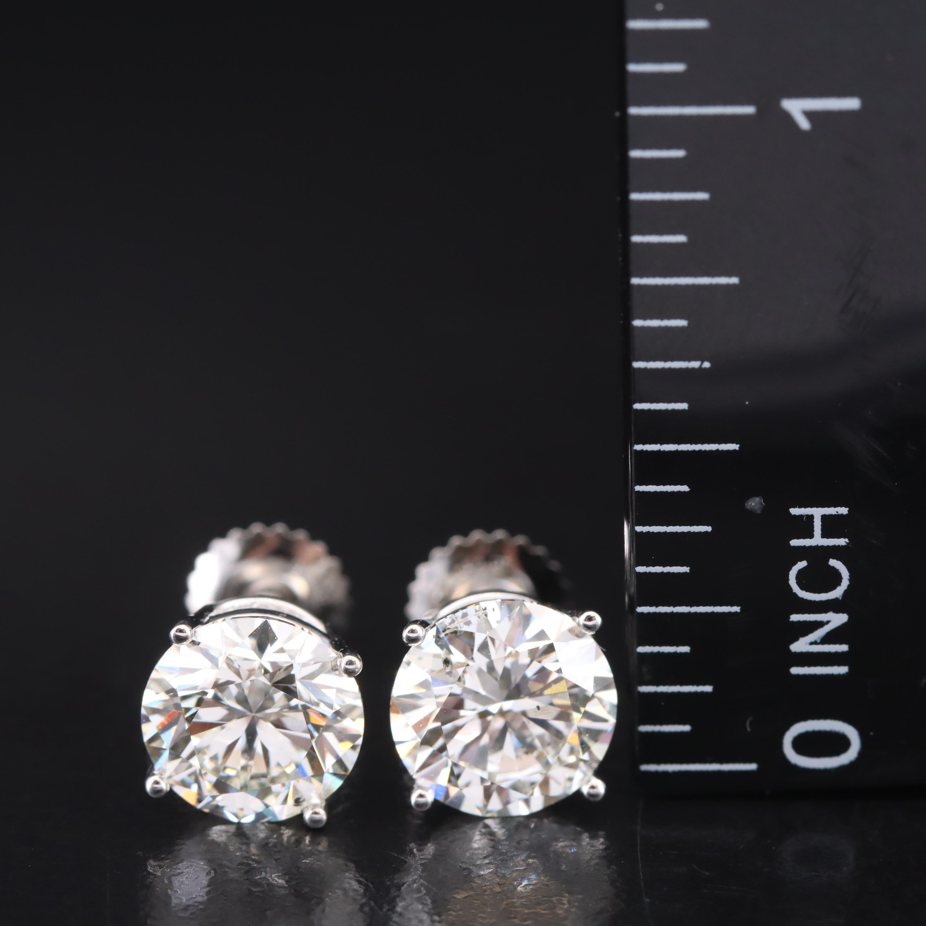 Platinum 3.88 CTW Lab Grown Diamond Stud Earrings