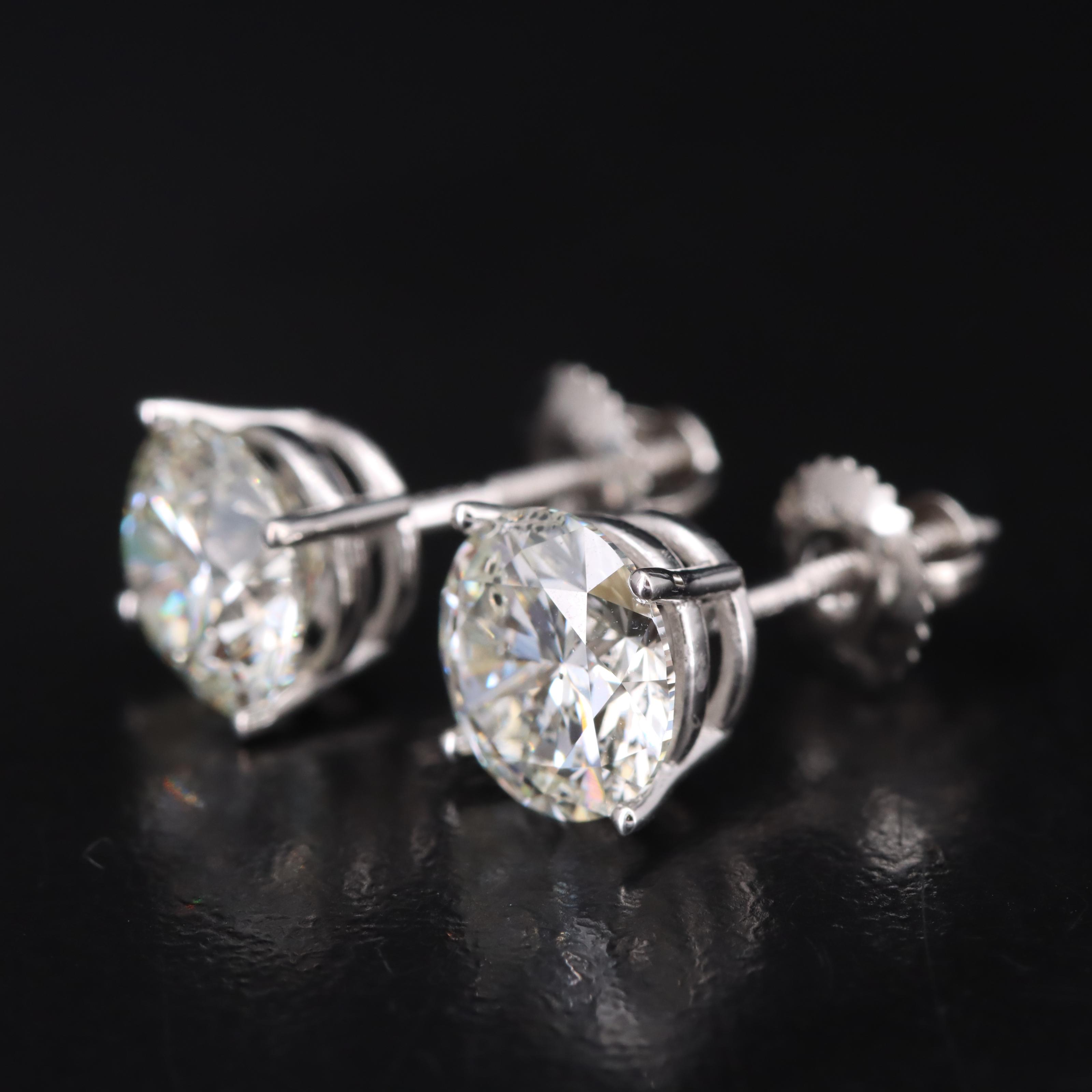 Platinum 3.88 CTW Lab Grown Diamond Stud Earrings