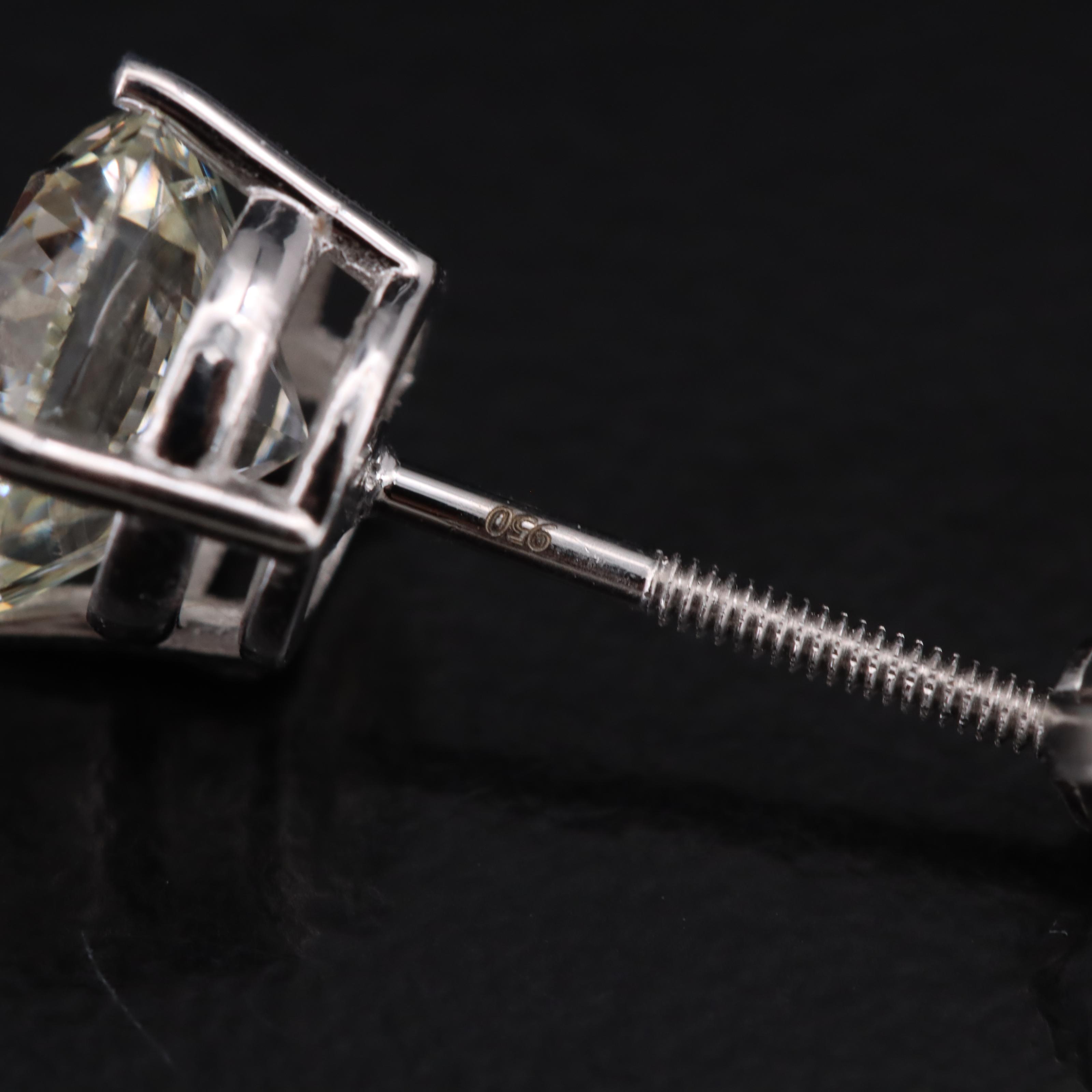 Platinum 3.88 CTW Lab Grown Diamond Stud Earrings