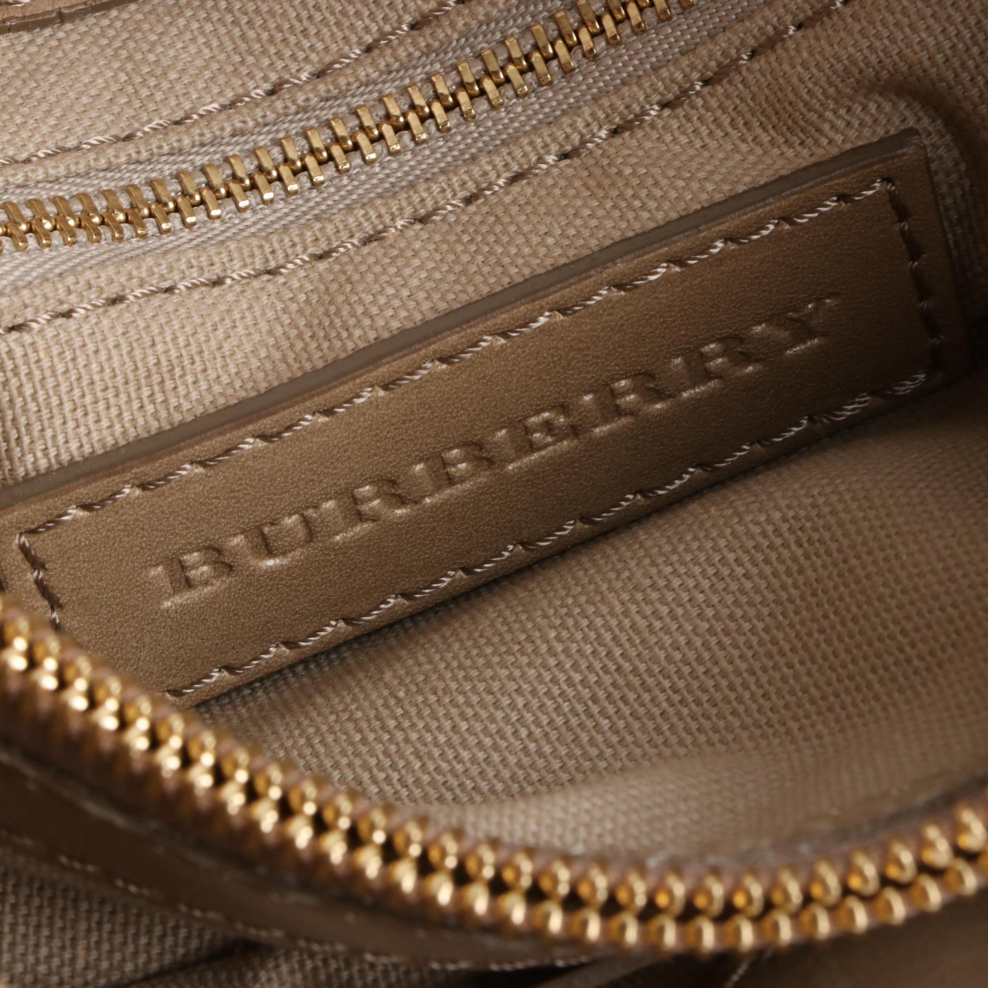 Burberry Small Crossbody Bag in Leather and Check Printed Canvas