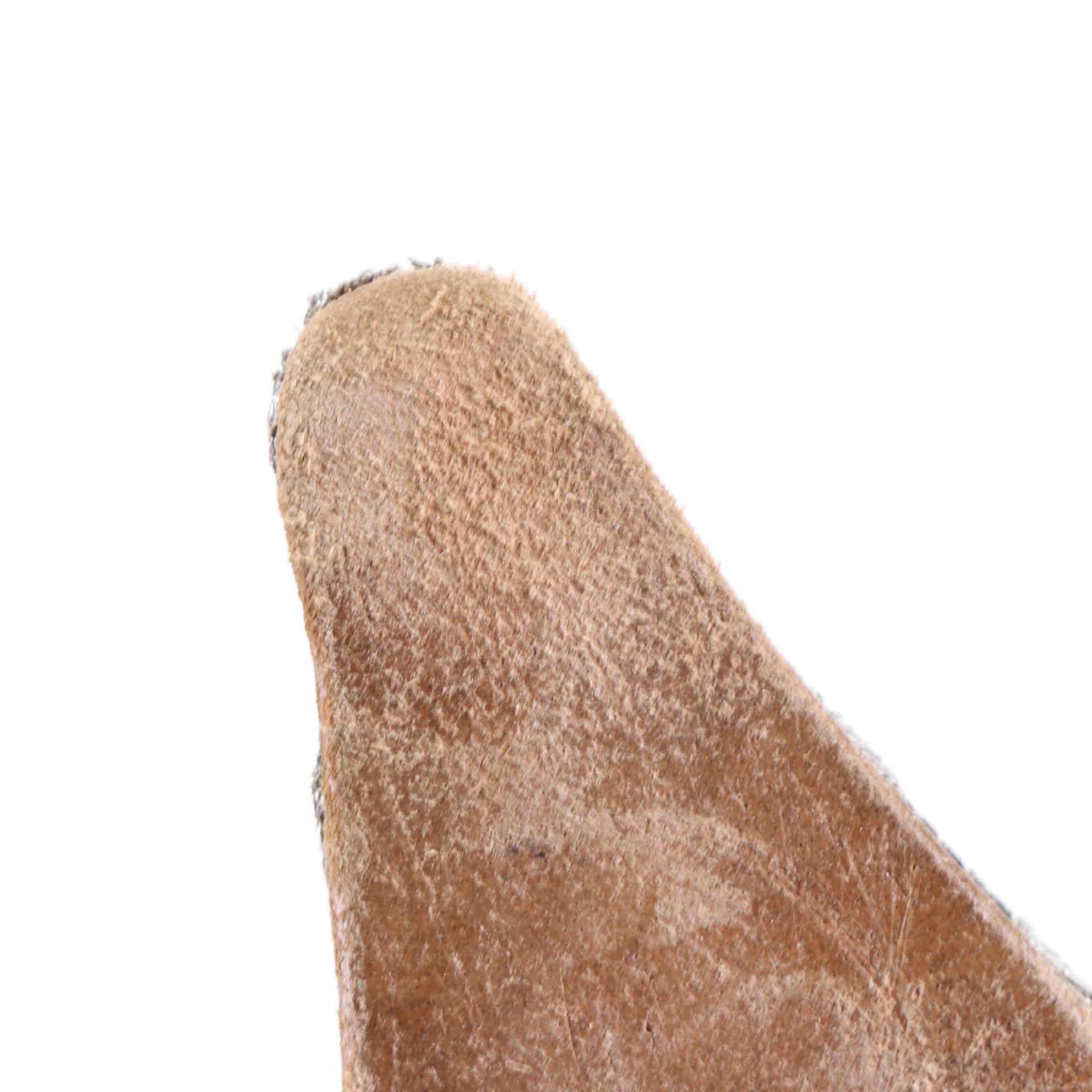 Prada Pointed Toe Slingbacks in Argento Silver Lace