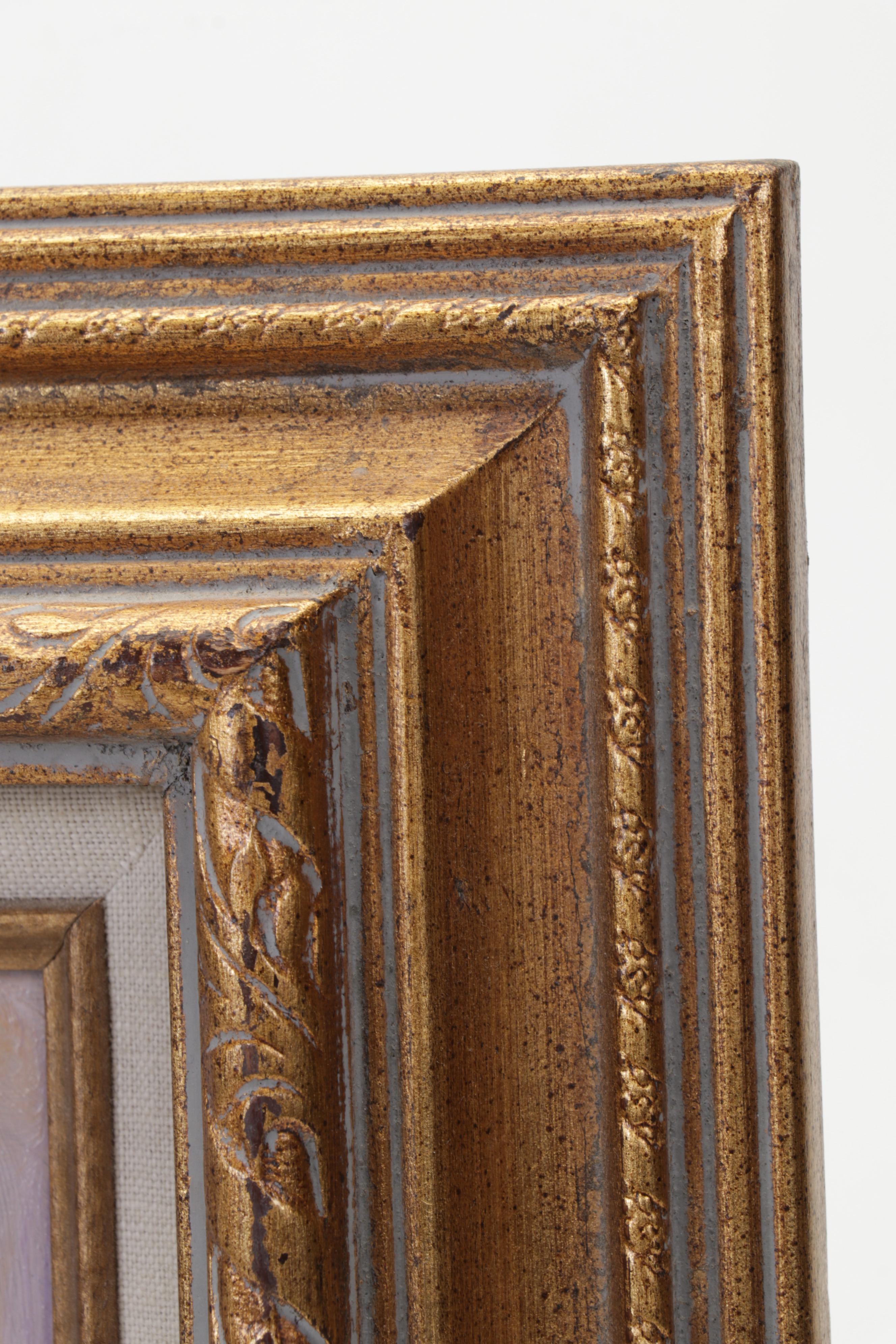 L. Schaefer Still Life Oil Painting of Red Flowers in Pot, Circa 2000