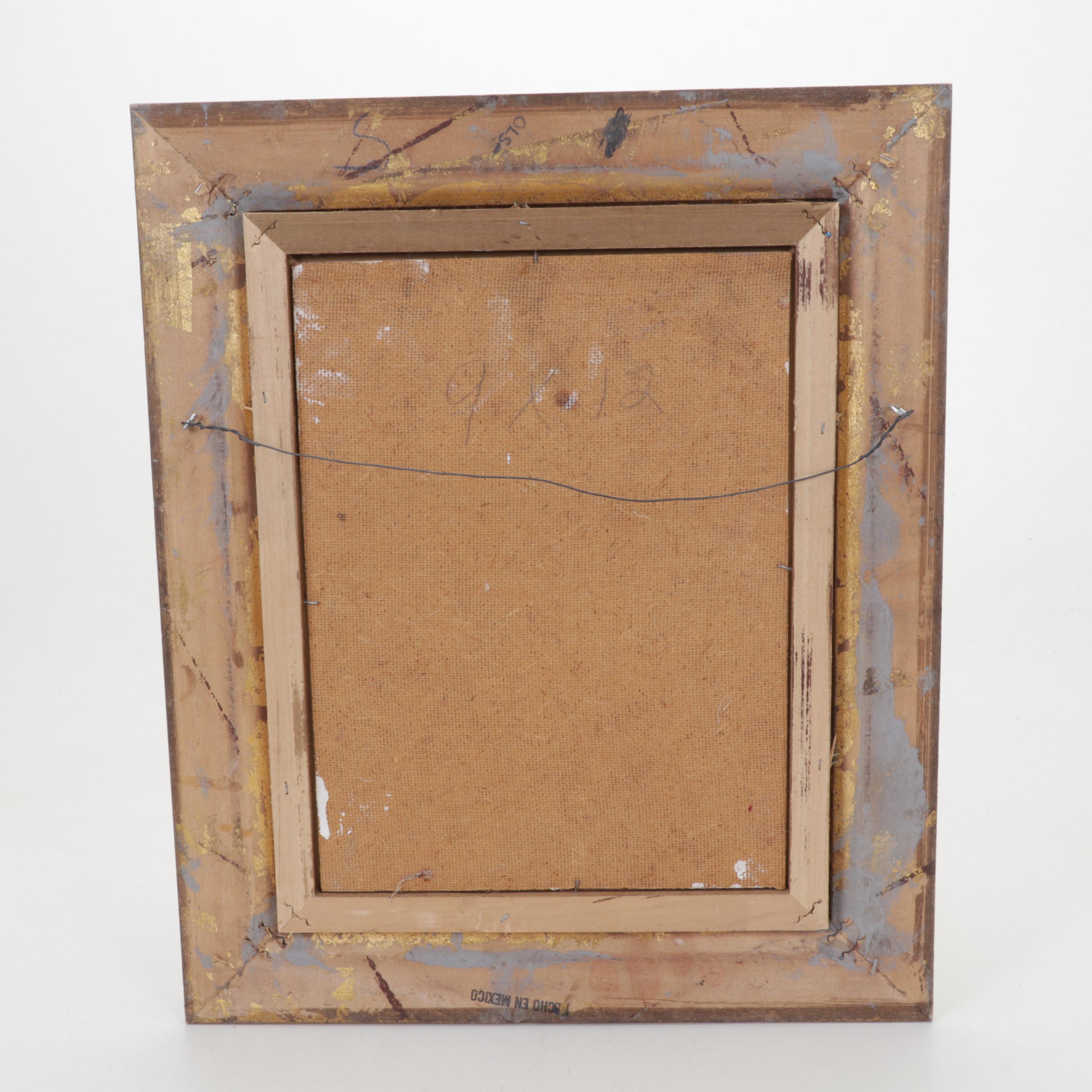 L. Schaefer Still Life Oil Painting of Red Flowers in Pot, Circa 2000