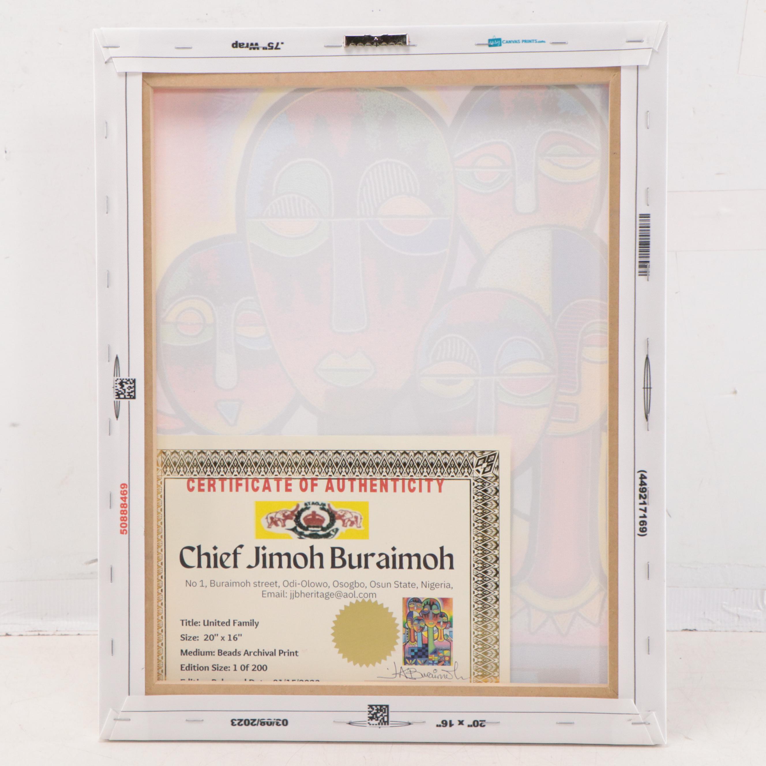 Chief Jimoh Buraimoh Giclée "United Family," 2023