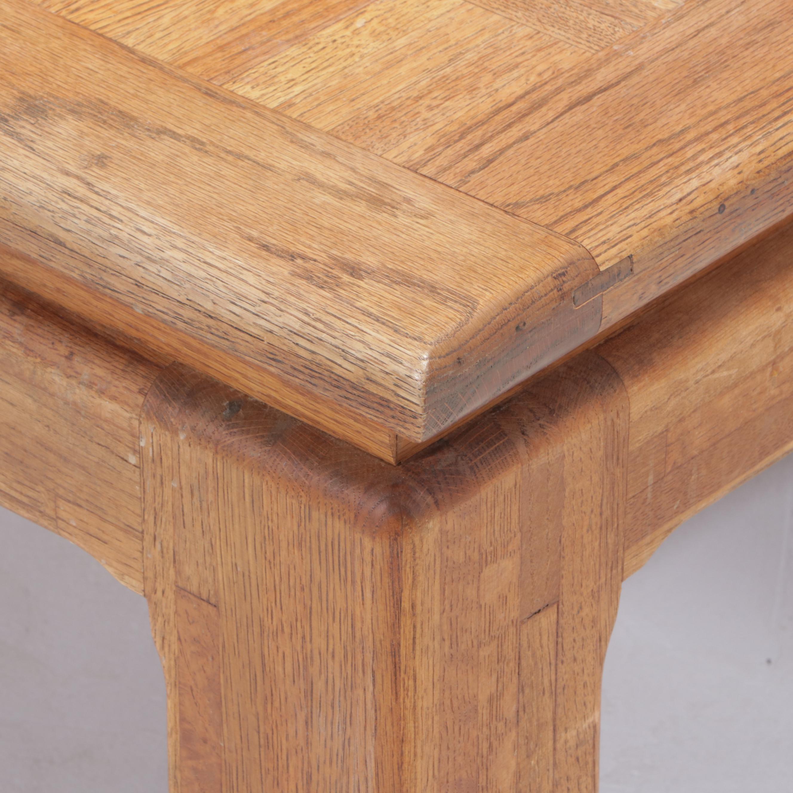 Modernist Oak and Parquetry Coffee Table, Late 20th Century