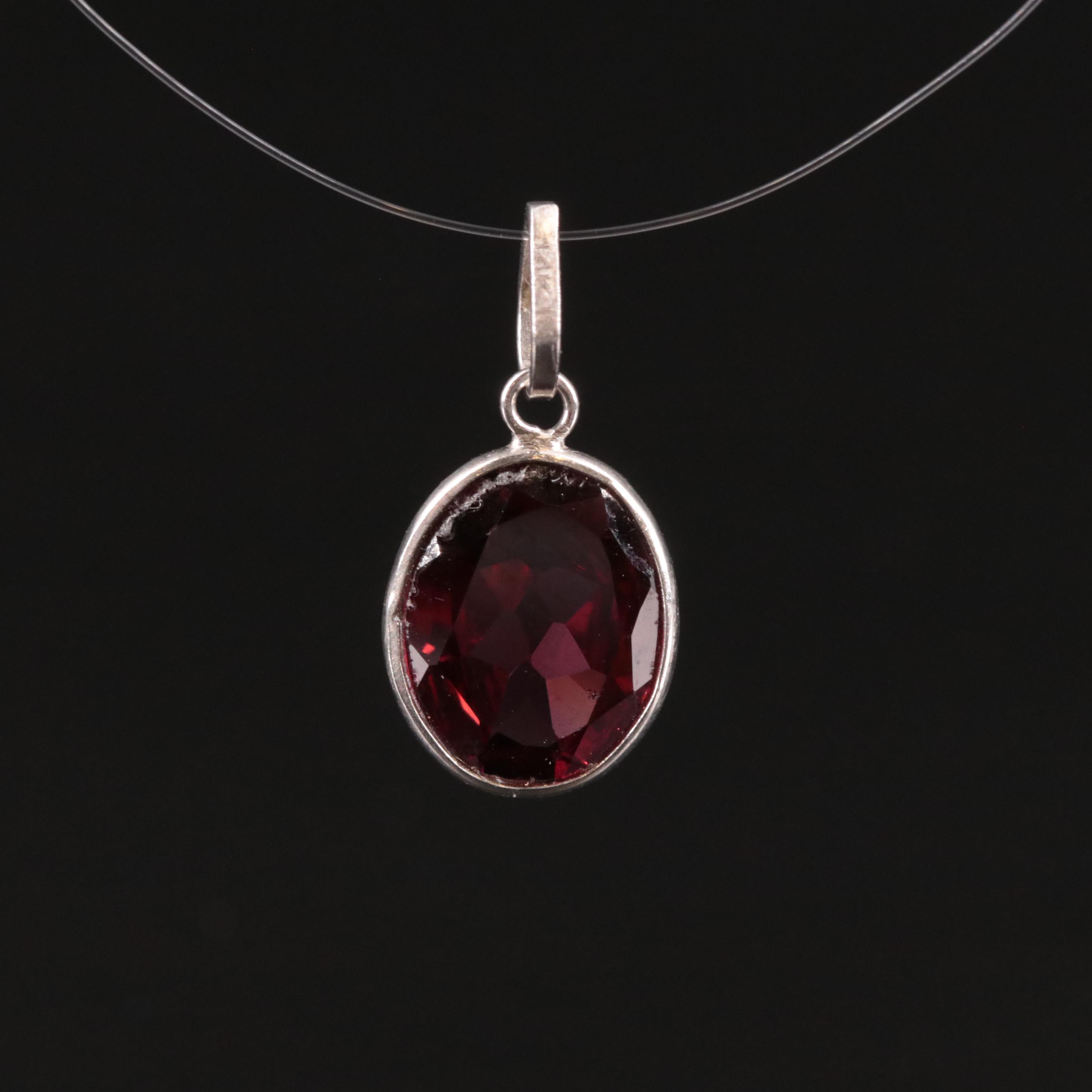 14K Rhodolite Garnet Pendant