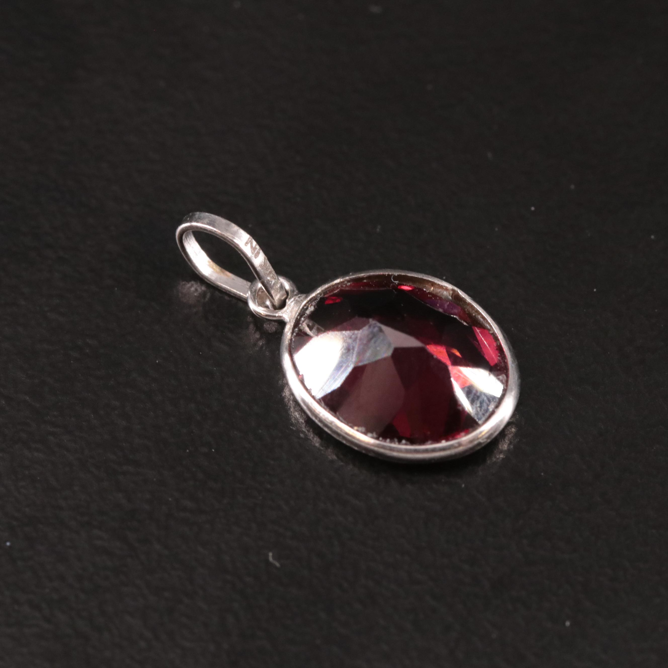 14K Rhodolite Garnet Pendant